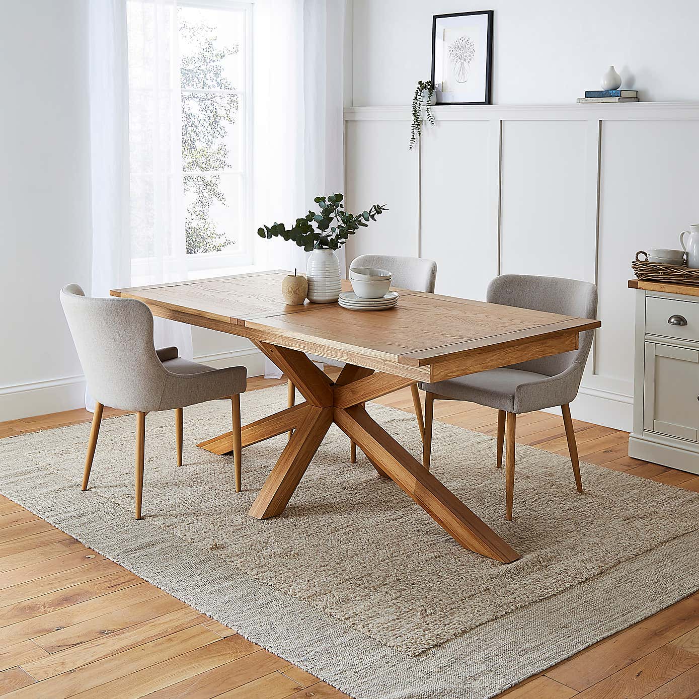 Xavi 10 Seater Rectangular Extendable Dining Table, Oak