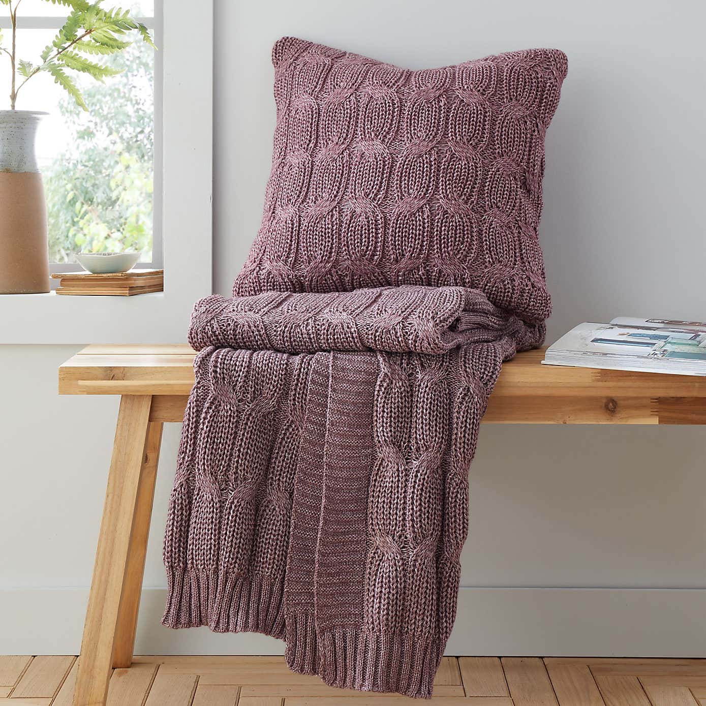 Chunky Marl Knit Throw 130cm x 170cm