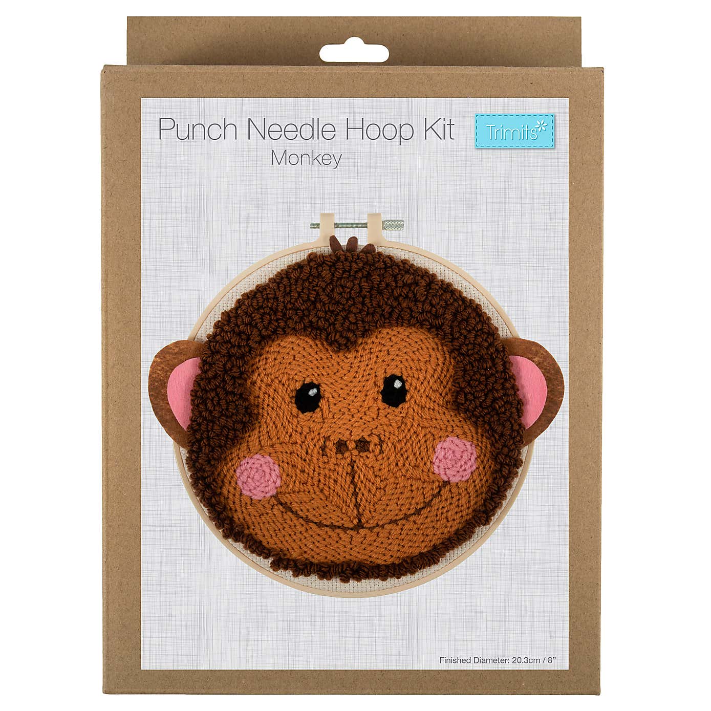 Punch Neeedle Hoop Kit Monkey