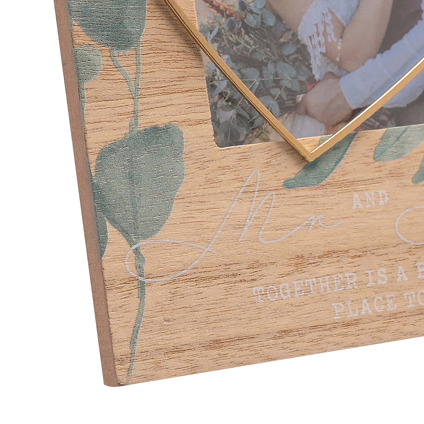 Love Story Mr & Mrs Wire Heart Photo Frame