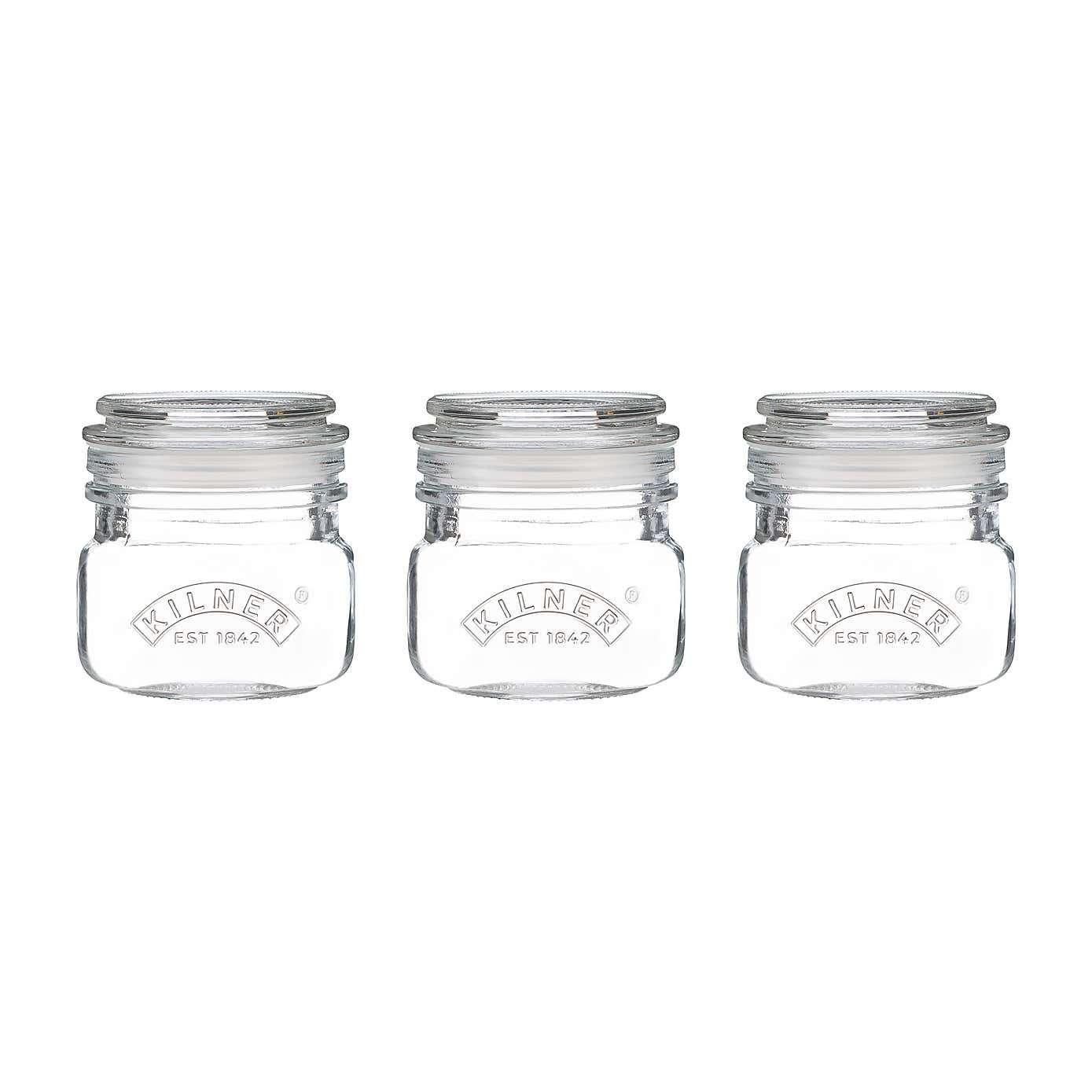 Kilner Set of 3 Universal Push Top Jars, 0.85L