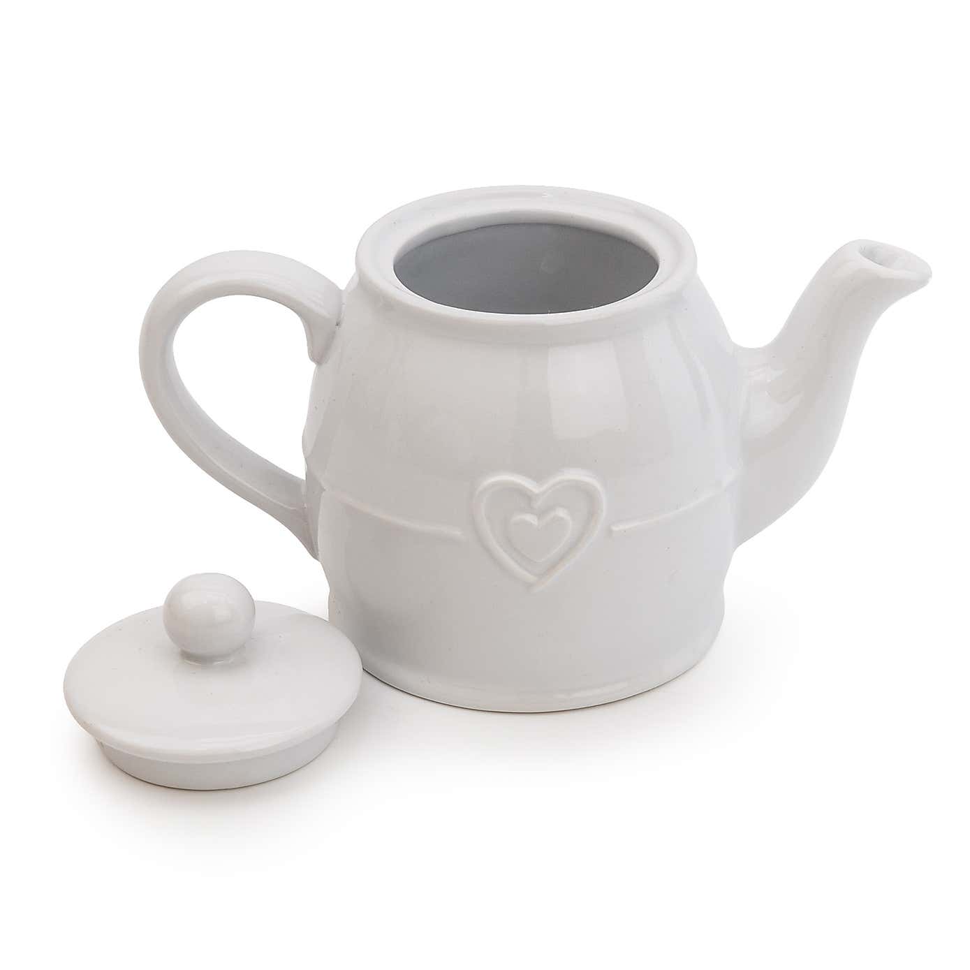 Hearts White Teapot