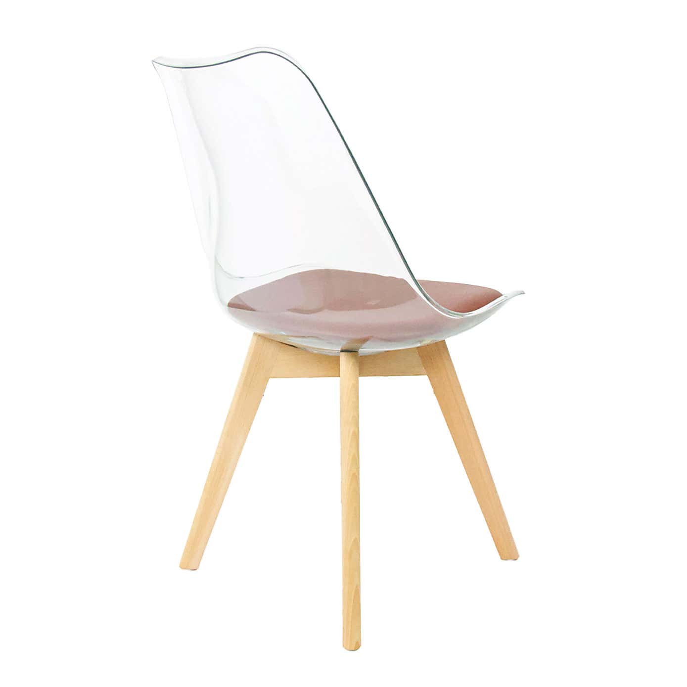 Fusion Living Soho Clear Plastic Dining Chair with Squared Legs