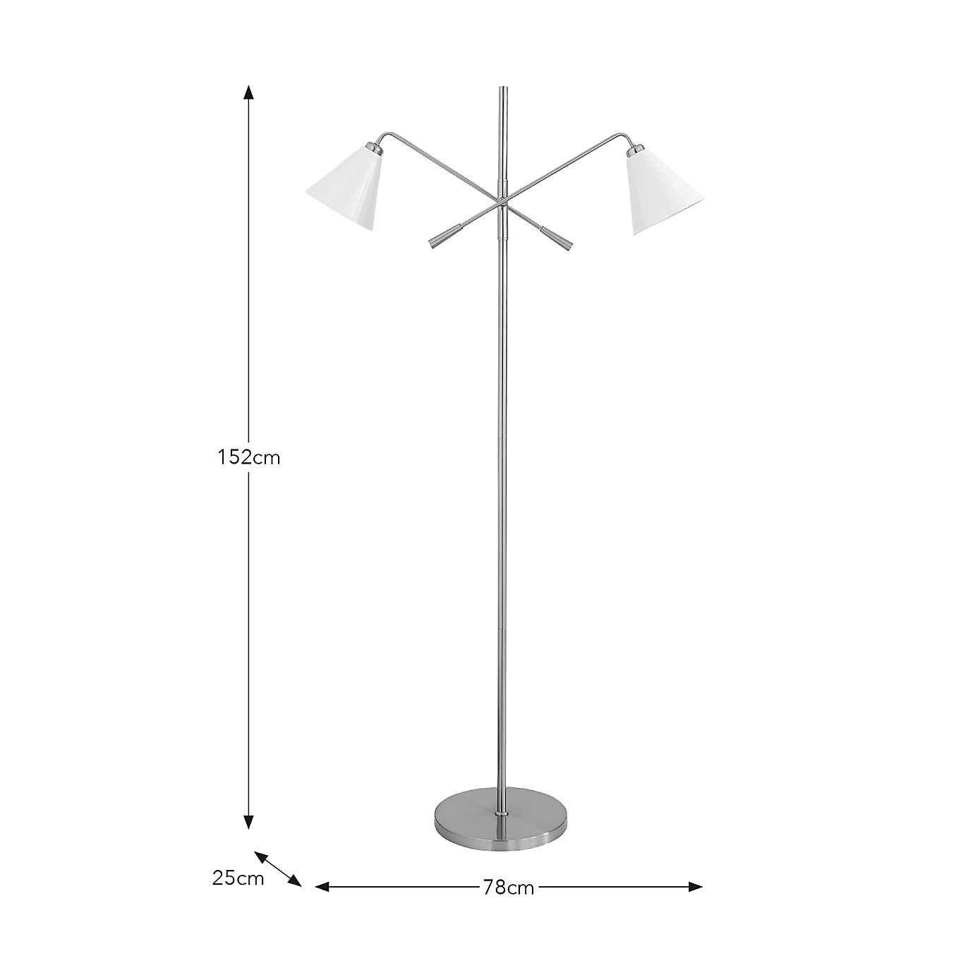 Elements Shaw 2 Light Adjustable Floor Lamp