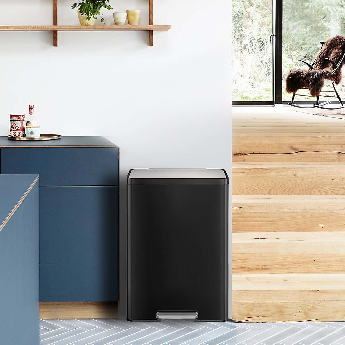 EKO Ecocasa II 20/20L Matt Black Steel Recycling Bin