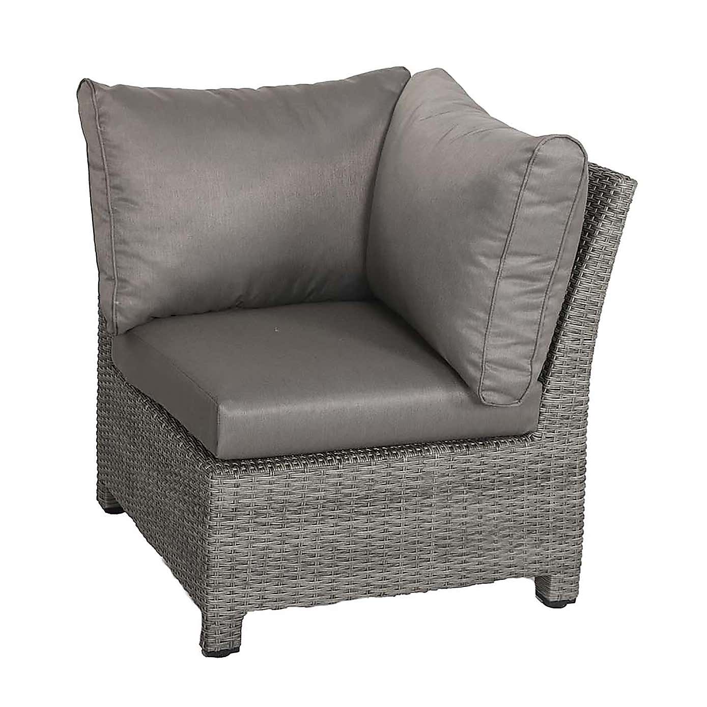 Paris 7 Piece Deluxe Modular Corner Dining Set with Square Firepit