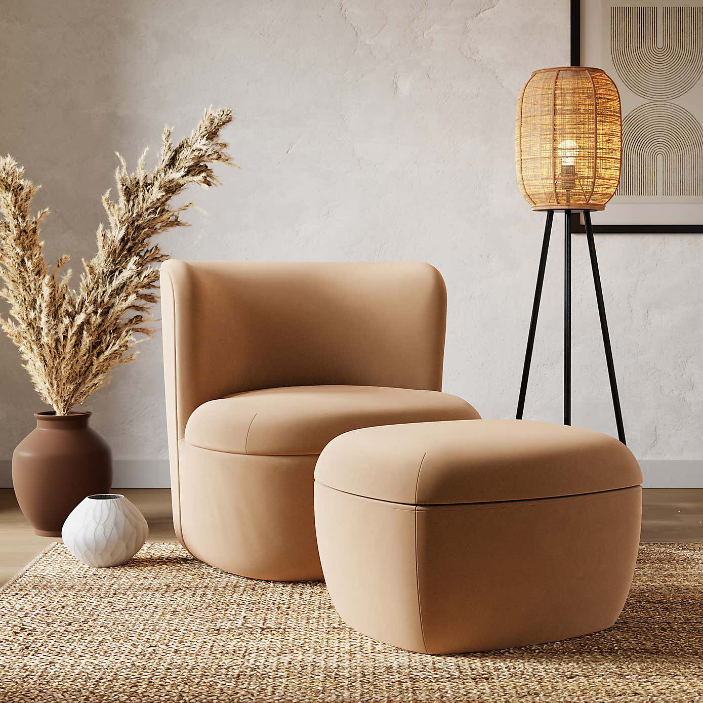 Modern Curves Velvet Occasional Chair