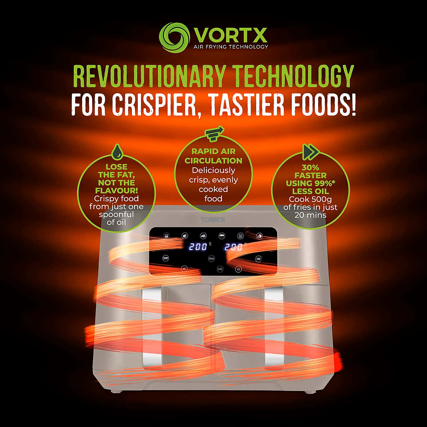 Tower Vortx 8.5L Dual Basket Air Fryer