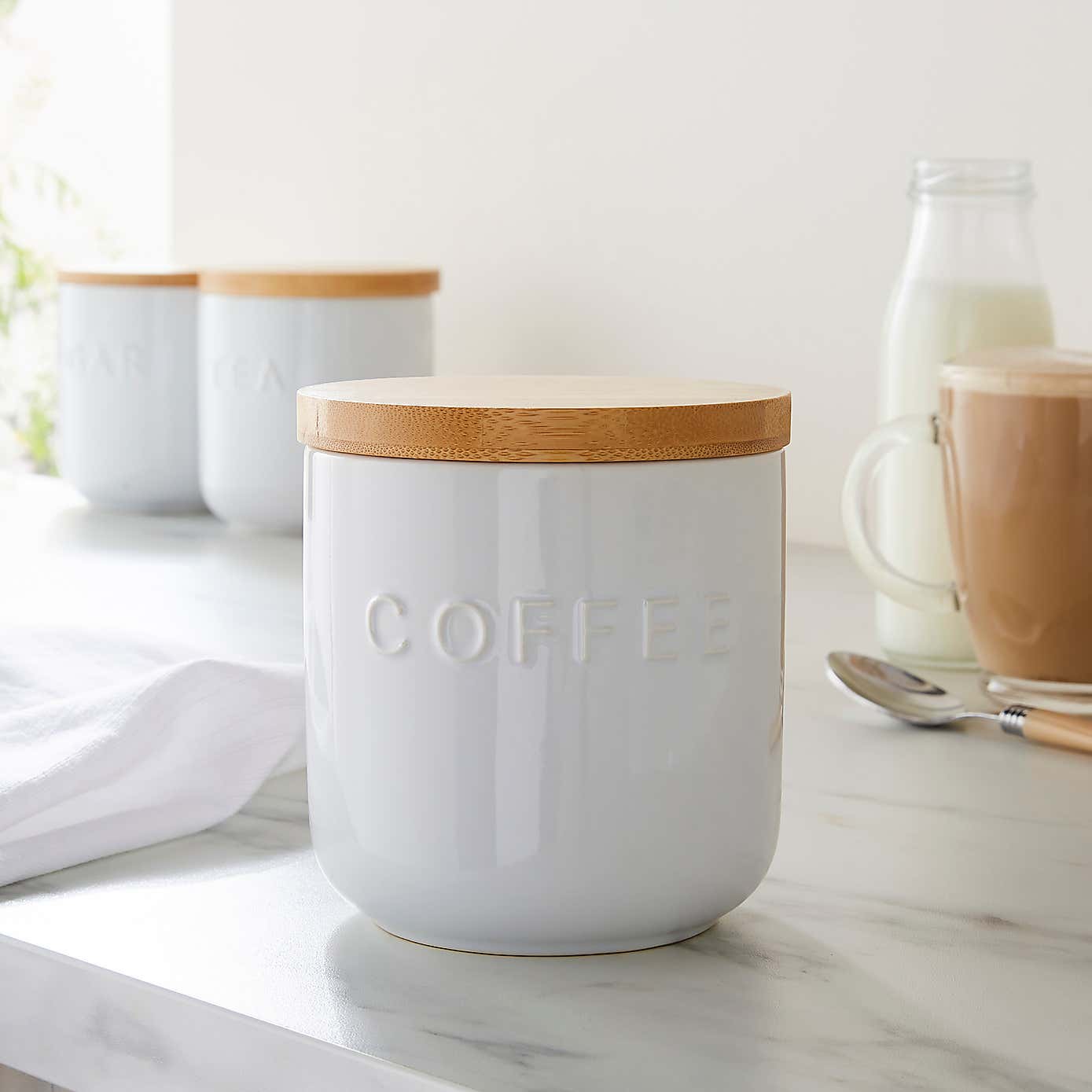 Ceramic Coffee Canister Grey