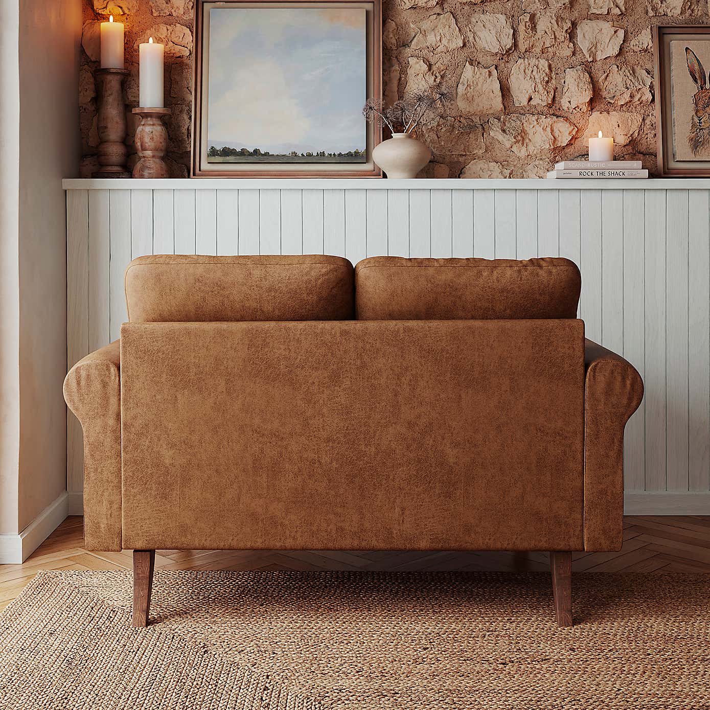 Maeve Compact Faux Leather 2 Seater Sofa