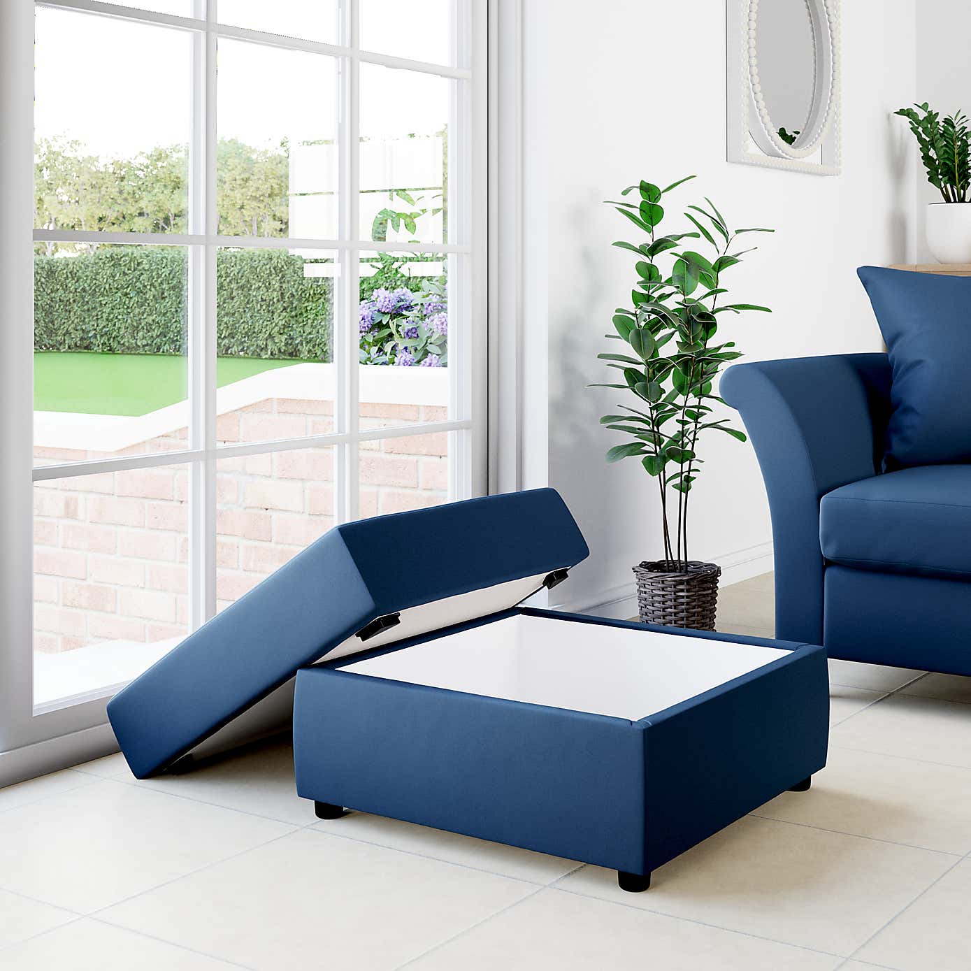 Square Opulent Velvet Storage Footstool