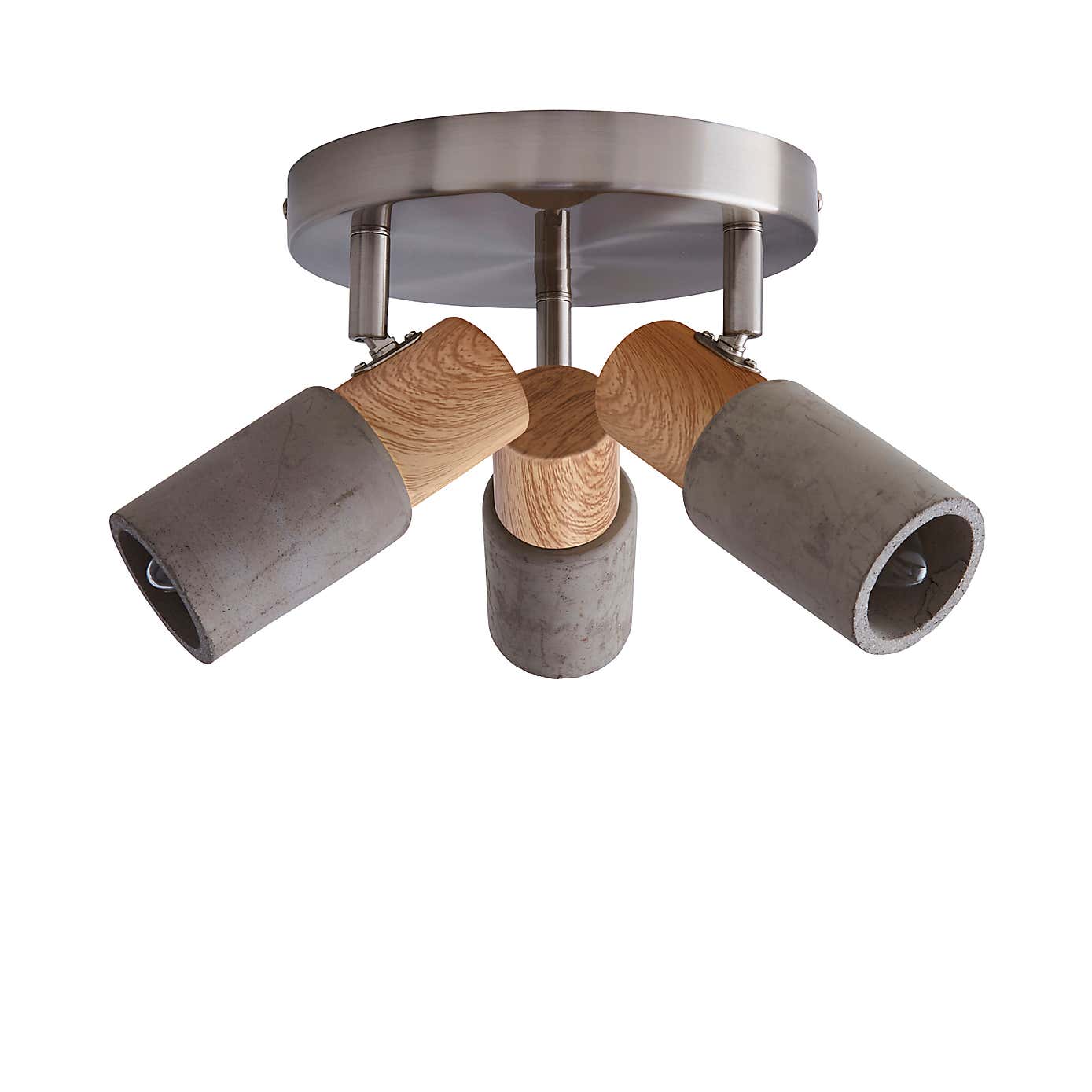 Inka 3 Light Concrete Wood Spotlight