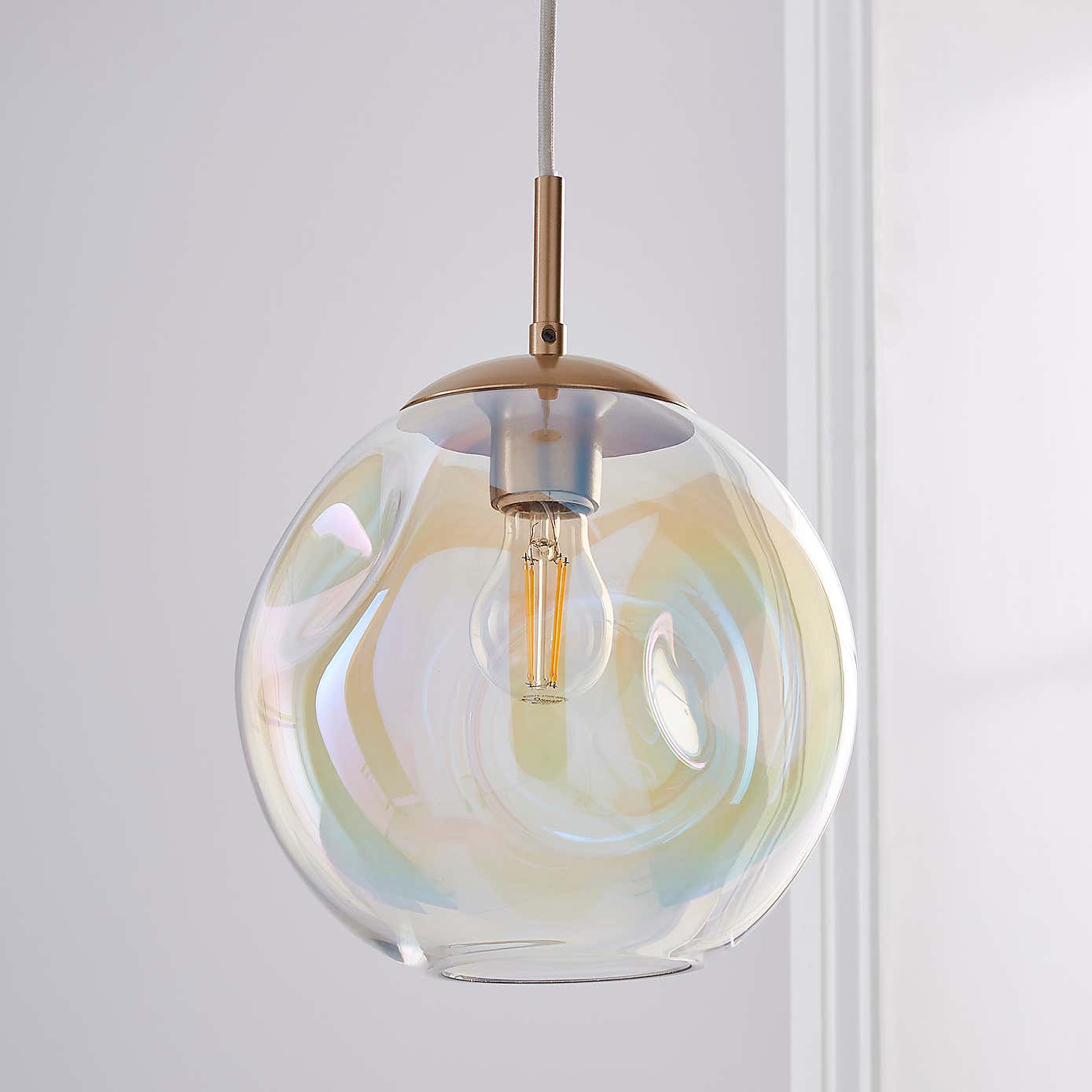 Alexis Glass 1 Light Pendant Ceiling Fitting 20cm