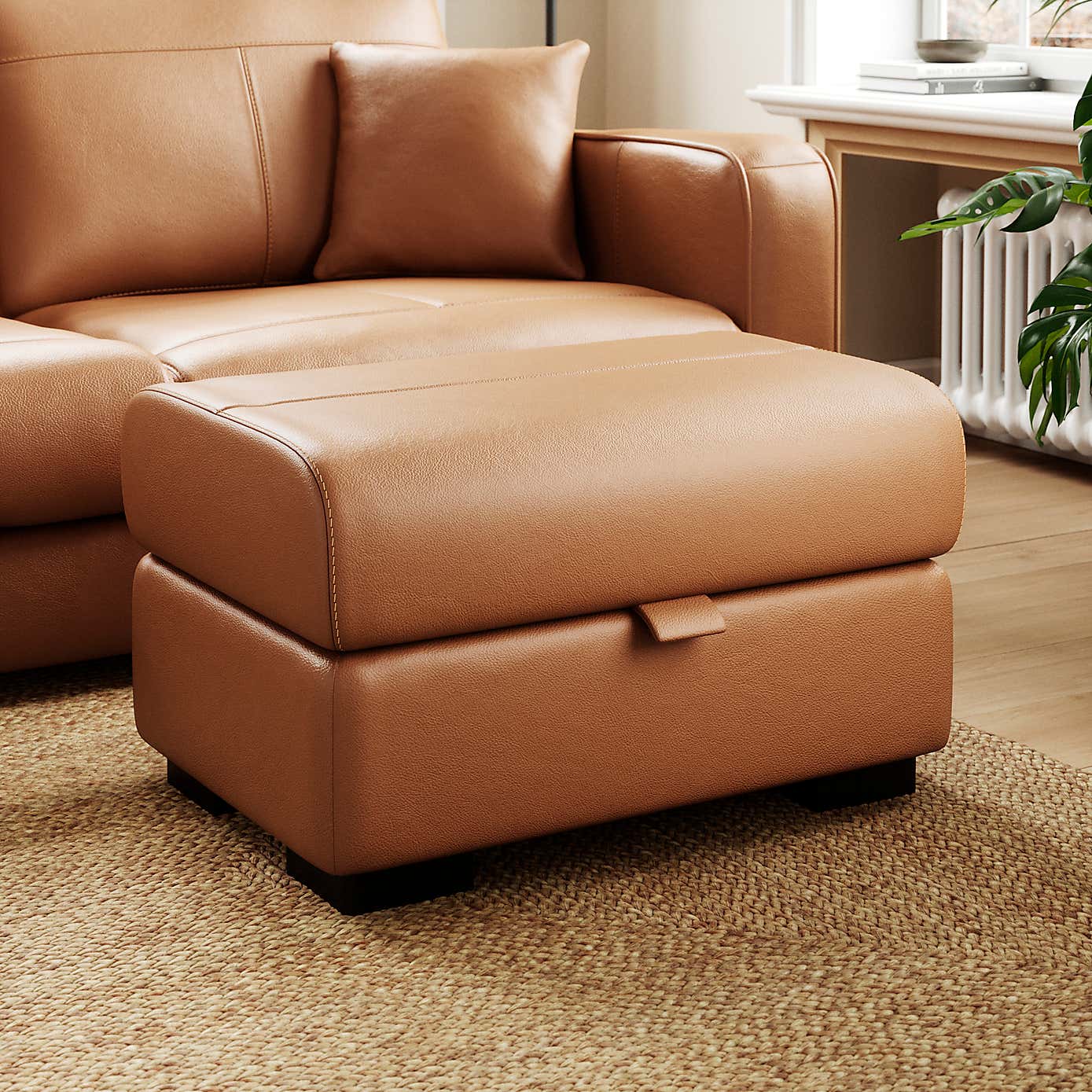 Carson Classic Leather Footstool