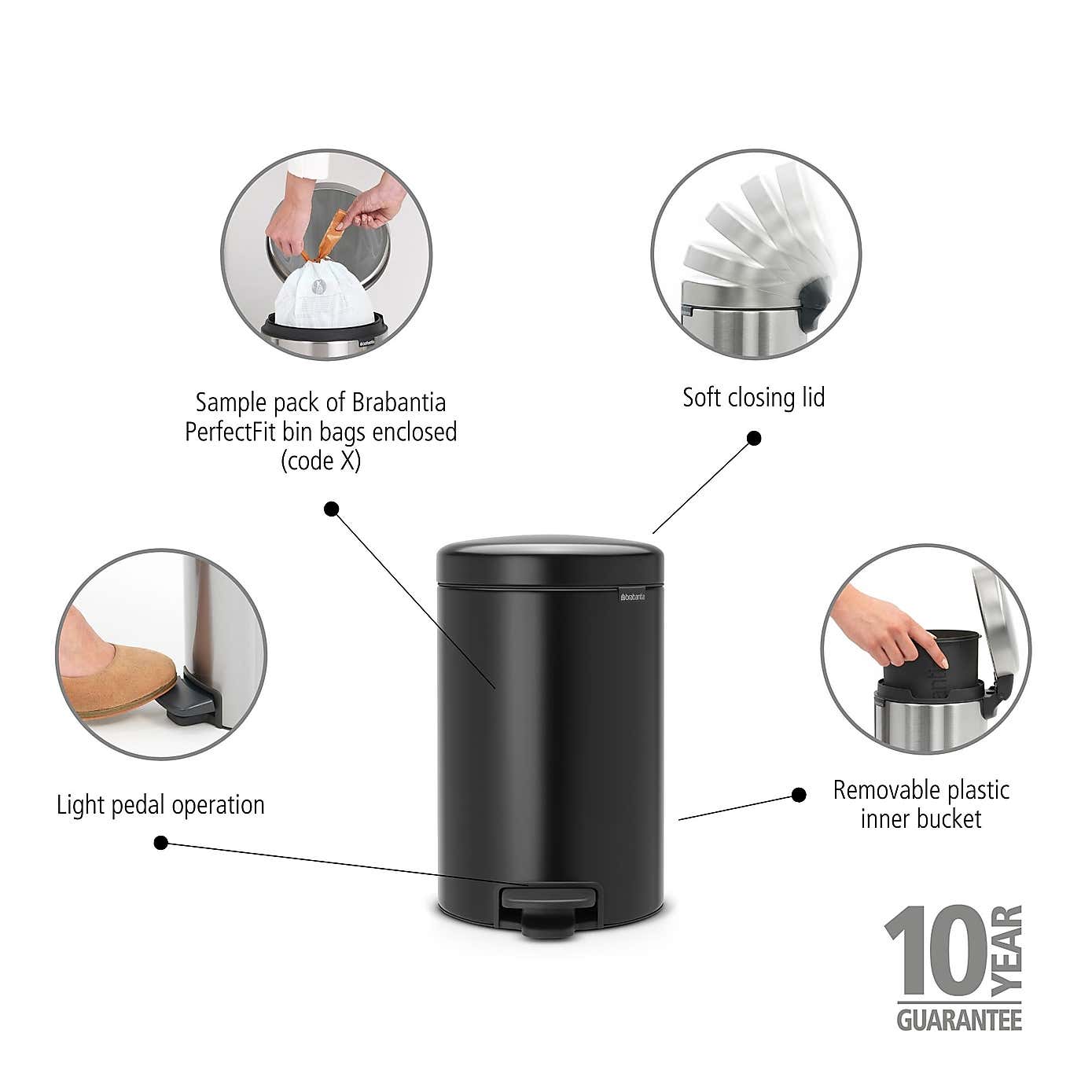 Brabantia NewIcon 12L Pedal Bin