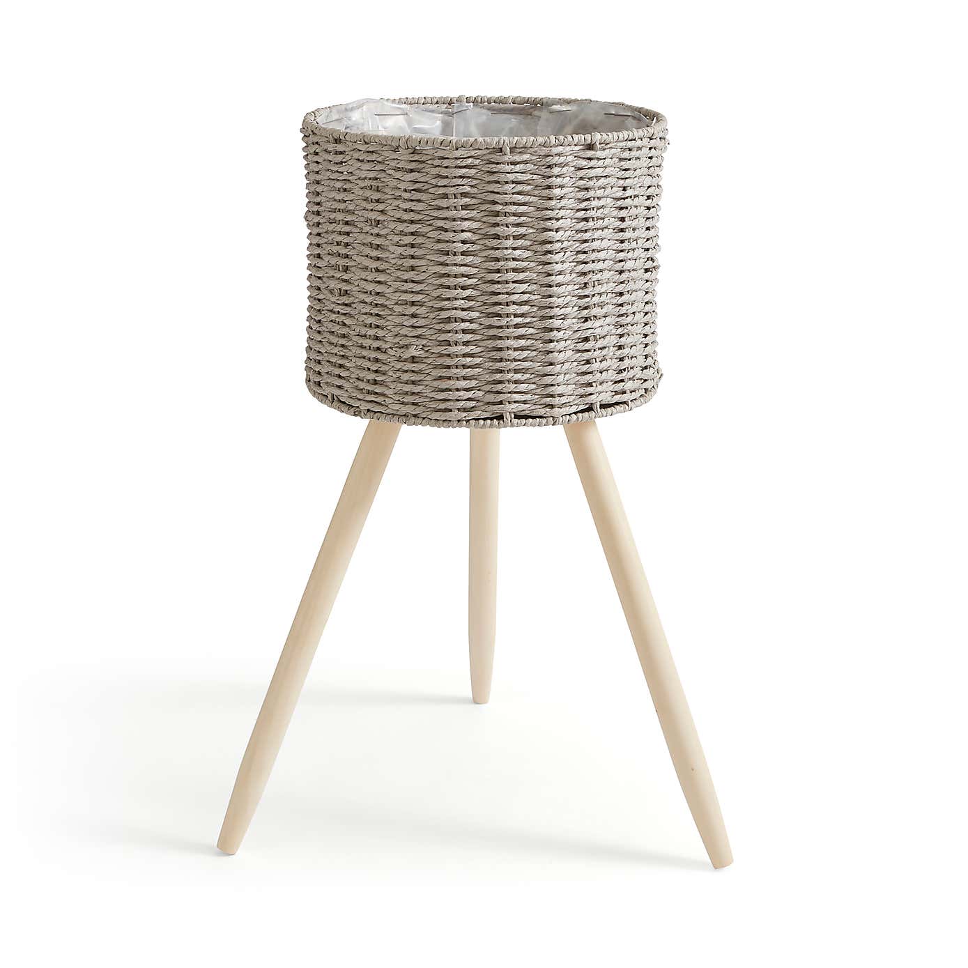 Grey Woven Plant Stand