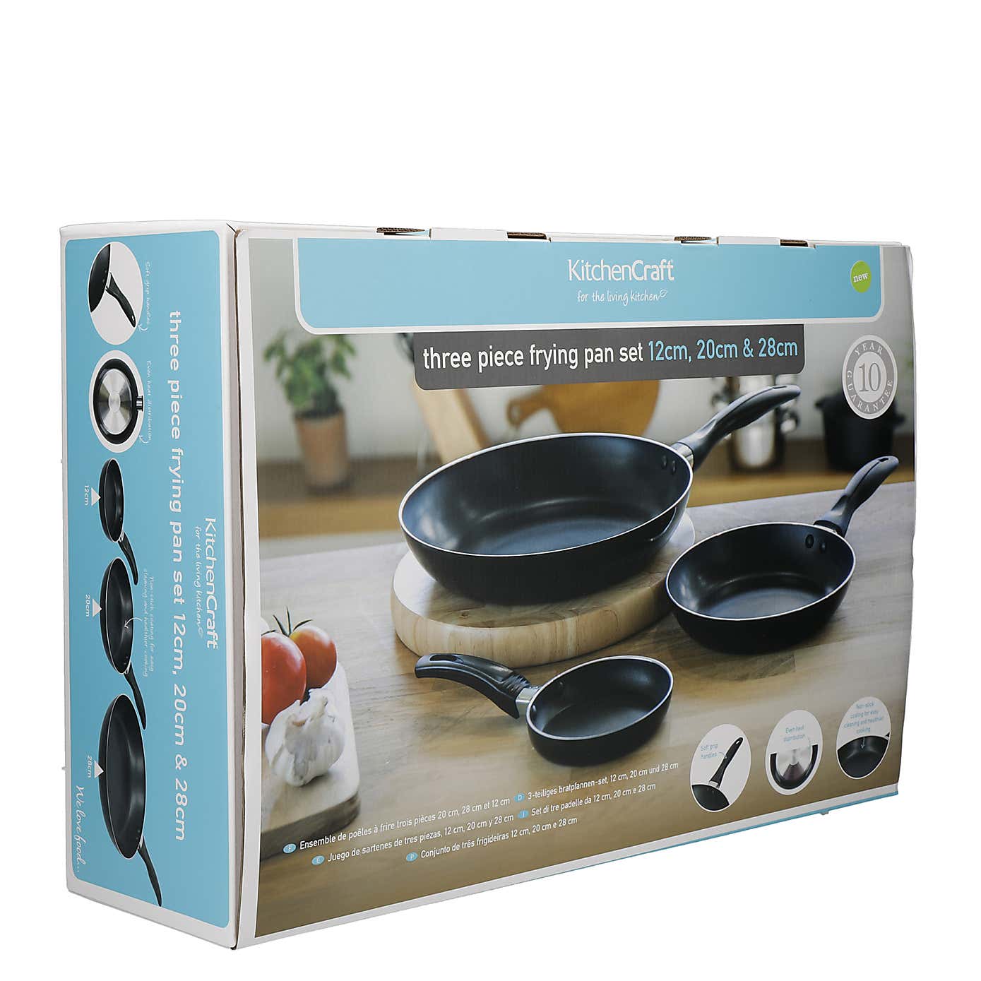 KitchenCraft Non-Stick Aluminium 3 Piece Frying Pan Set