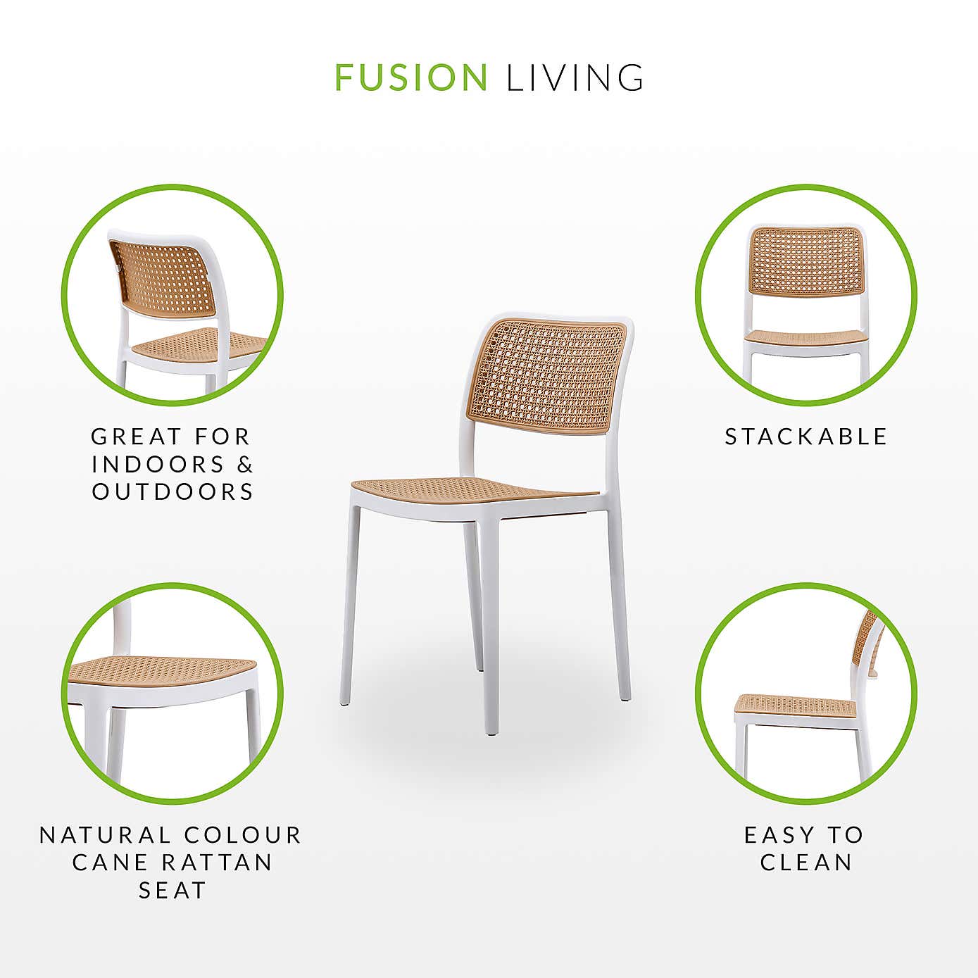 Fusion Living Plastic Cafe Dining Chair