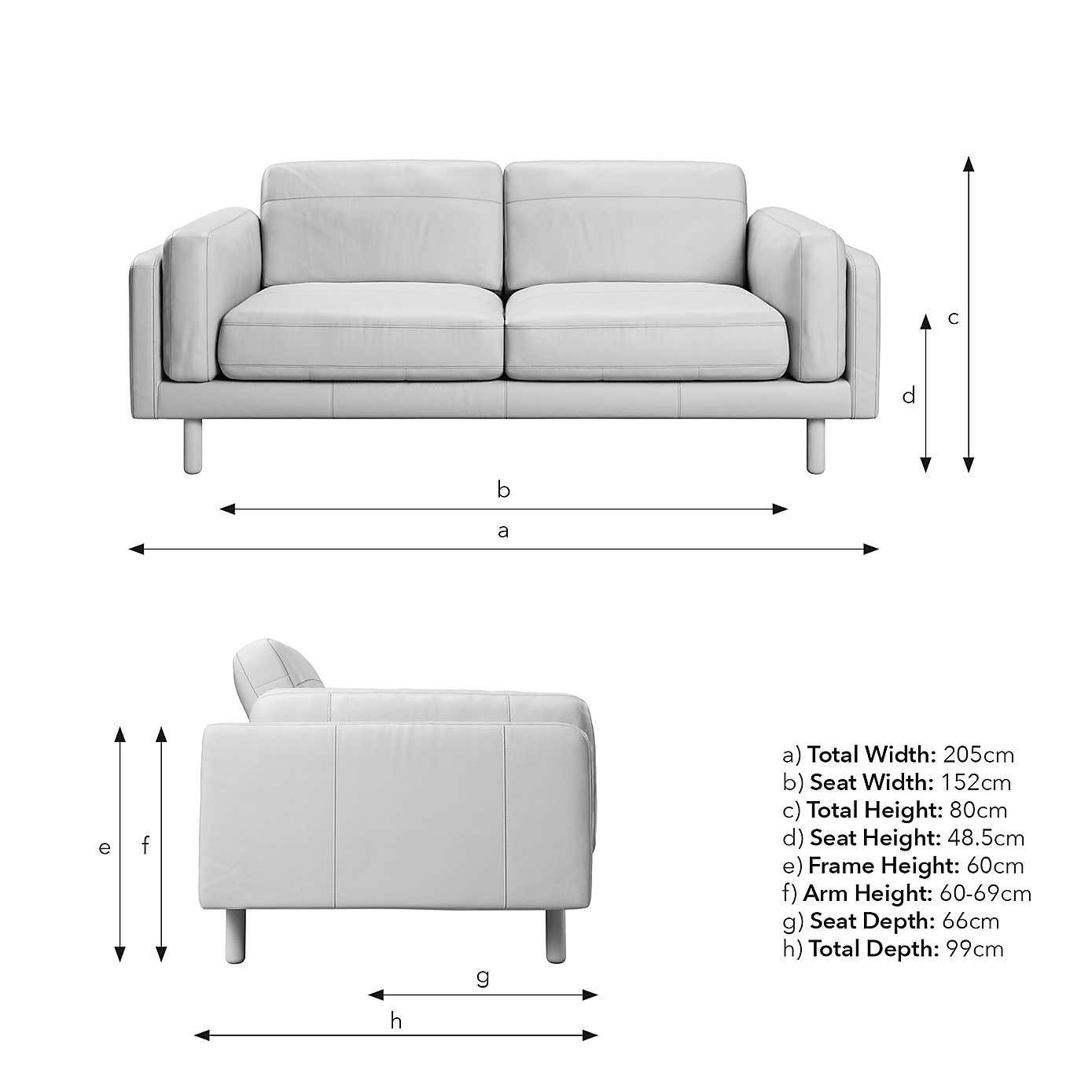 Newton Classic Leather 3 Seater Sofa