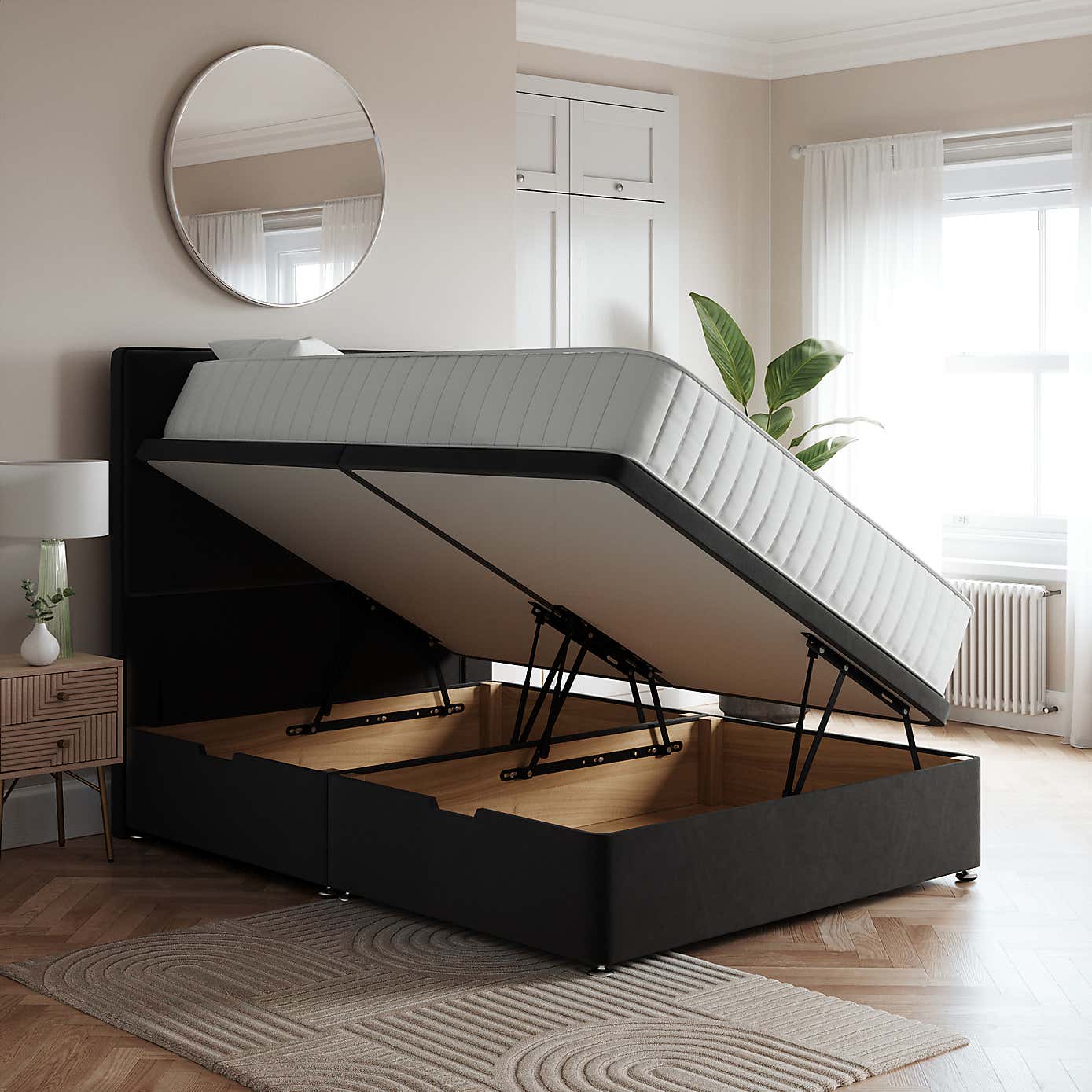 Side Velvet Ottoman Base