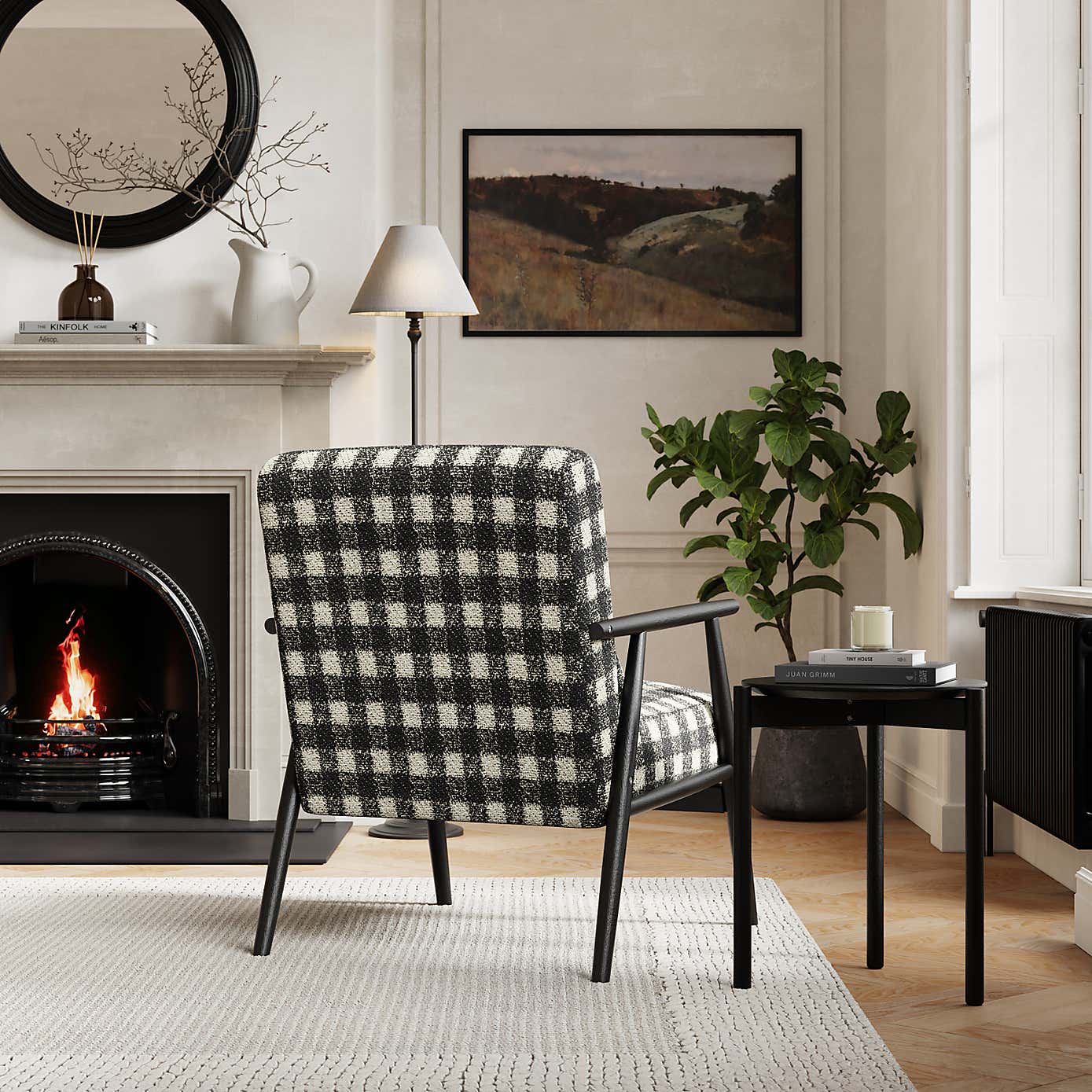 Alpine Boucle Spindle Accent Chair