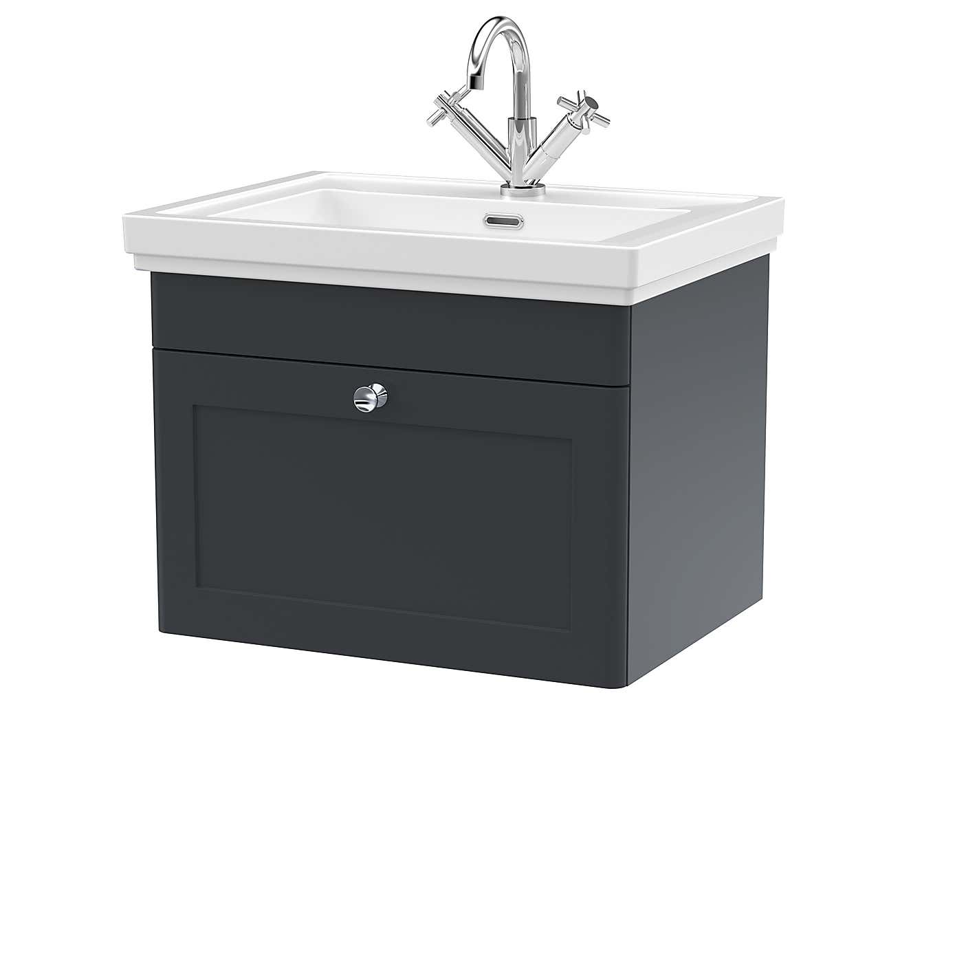 Classique Wall Mounted 1 Drawer Vanity Unit with Basin