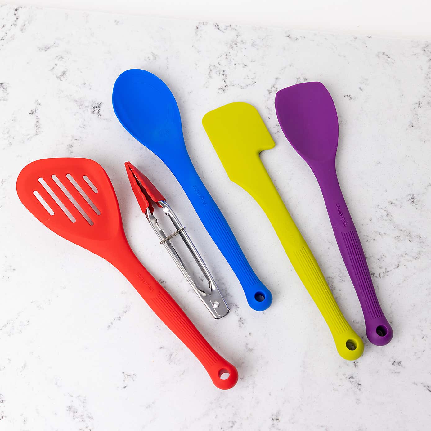 Colourworks 5 Piece Colourful Silicone Bright Kitchen Utensil Set