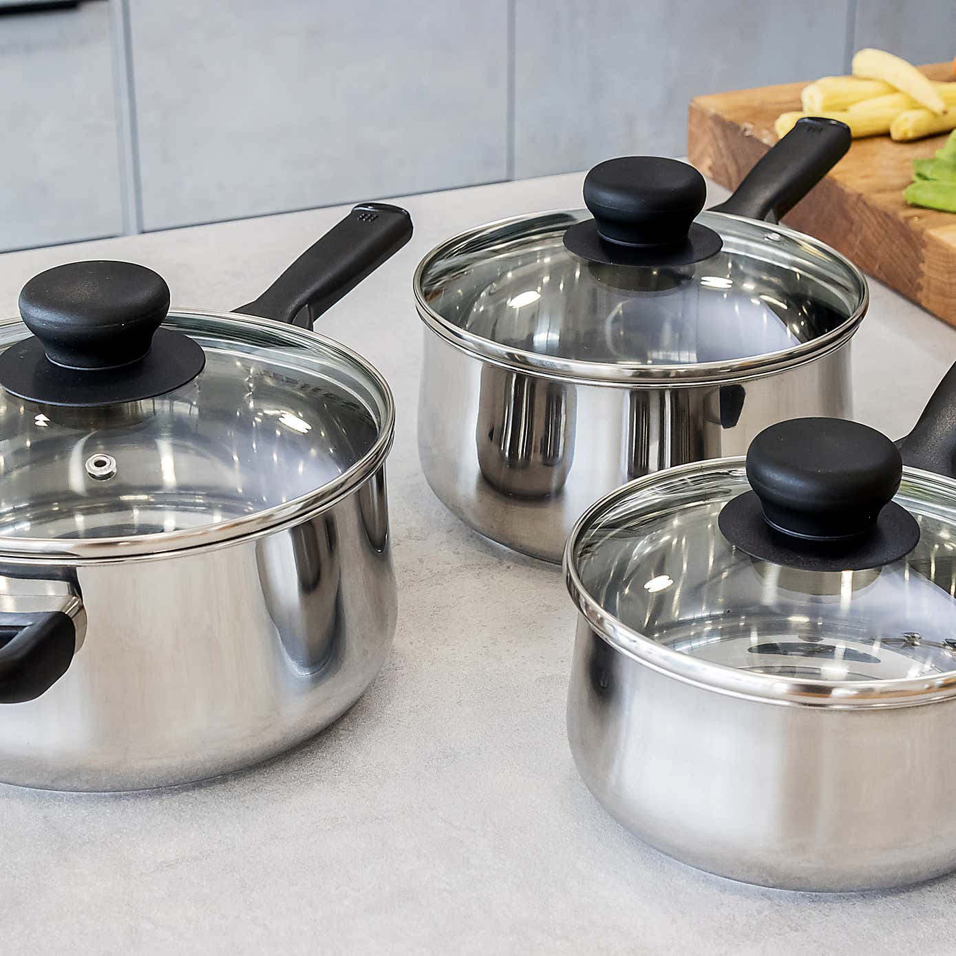 KitchenCraft Extra-Deep Stainless Steel Induction Hob Saucepan with Lid, Large