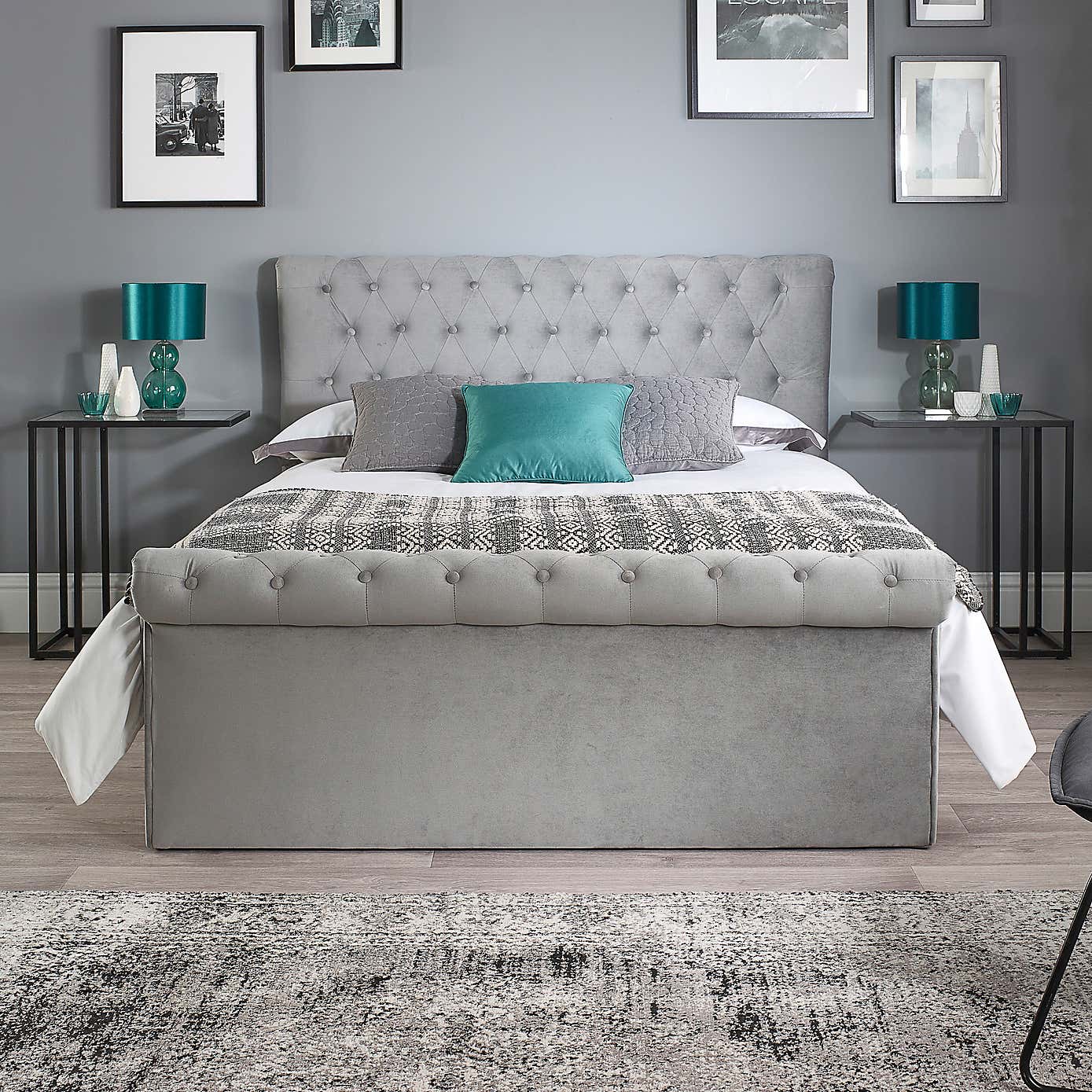 Chesterfield Ottoman Bed Frame, Velvet