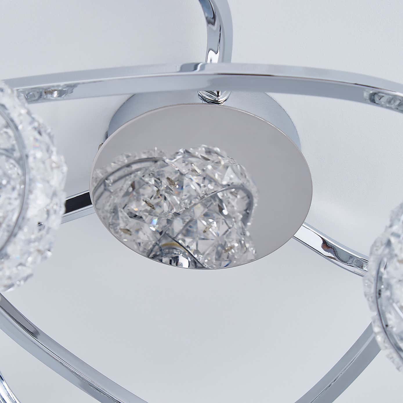 Cecilie 3 Light Crystal Semi-Flush Ceiling Fitting