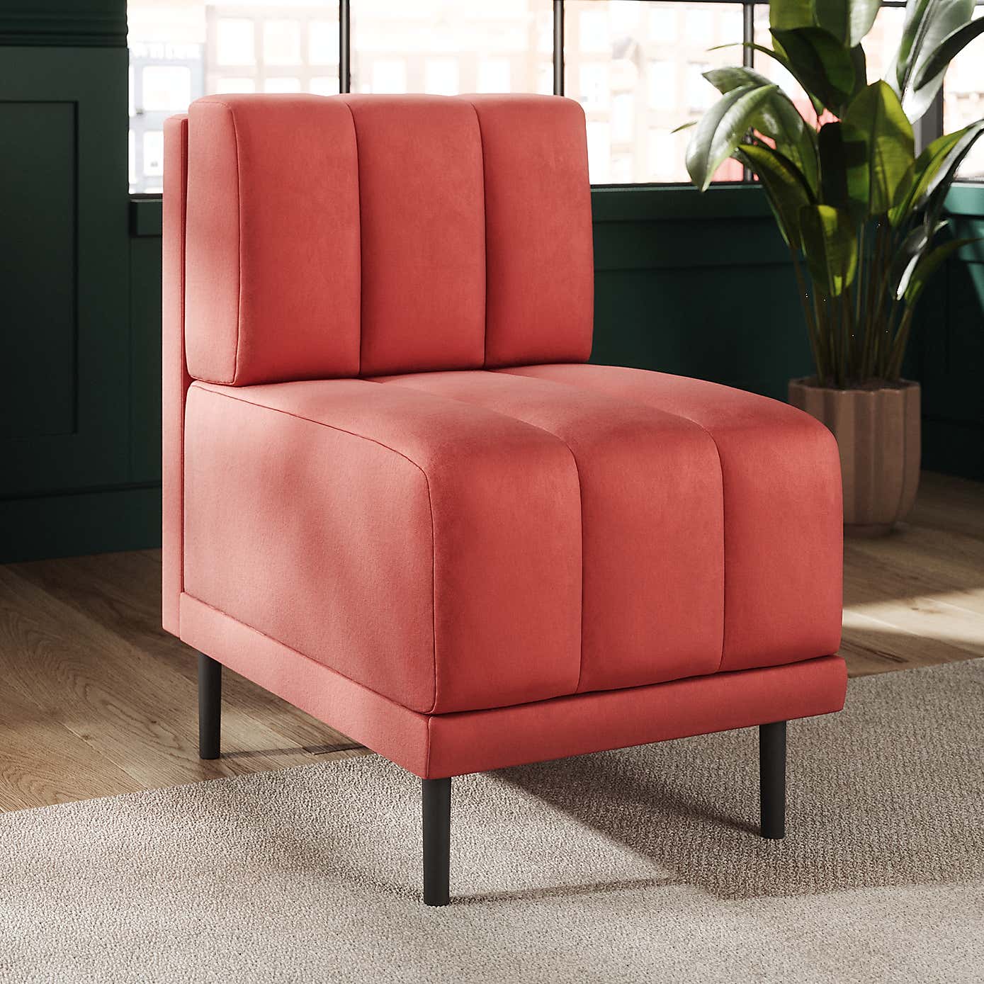 Amali Small Dining Bench, Matte Plush Velvet