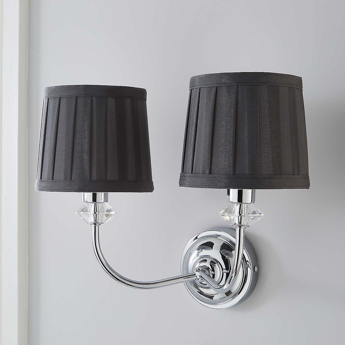 Dorma Genevieve 2 Light Grey Wall Light