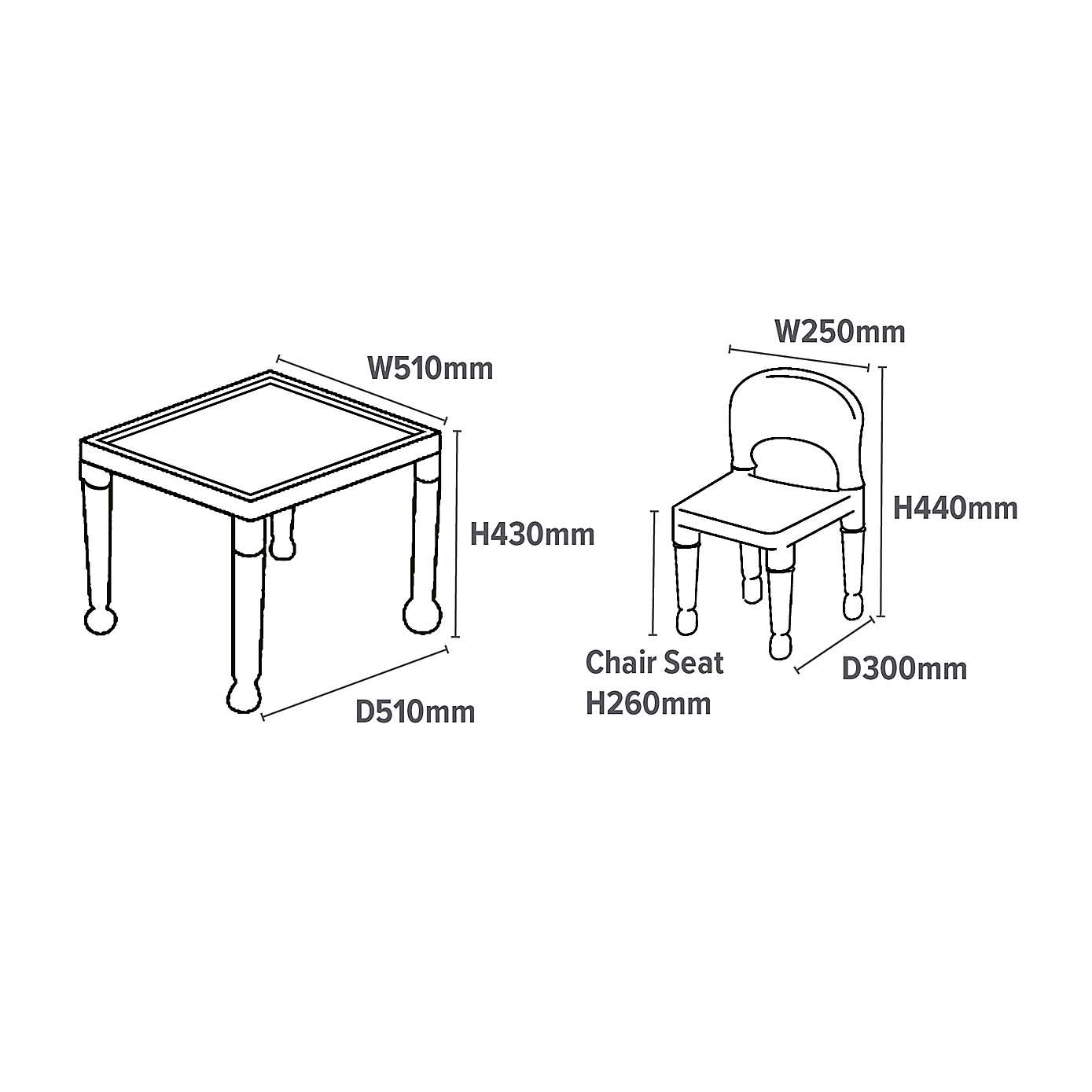 Liberty House Kids Plastic Table And Four Chairs Set