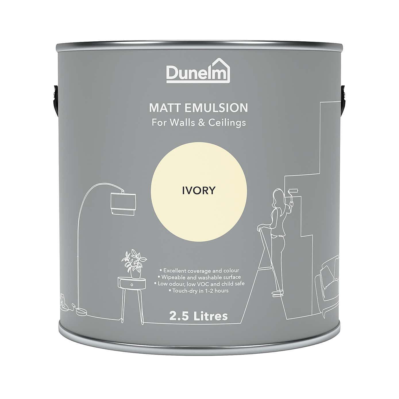 Dunelm Ivory Matt Emulsion Paint