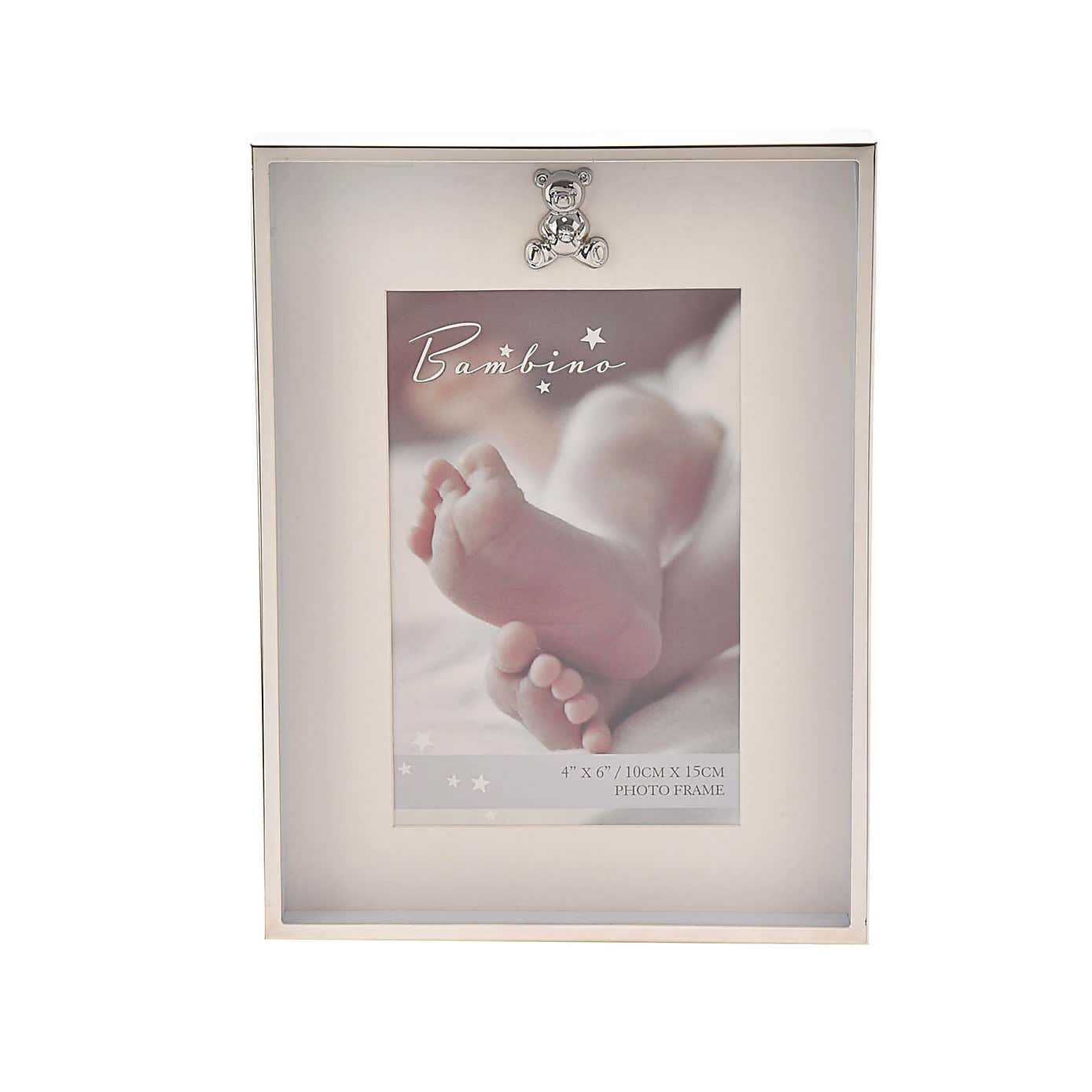 Bambino Thin Silver Plated Teddy Icon Border Frame