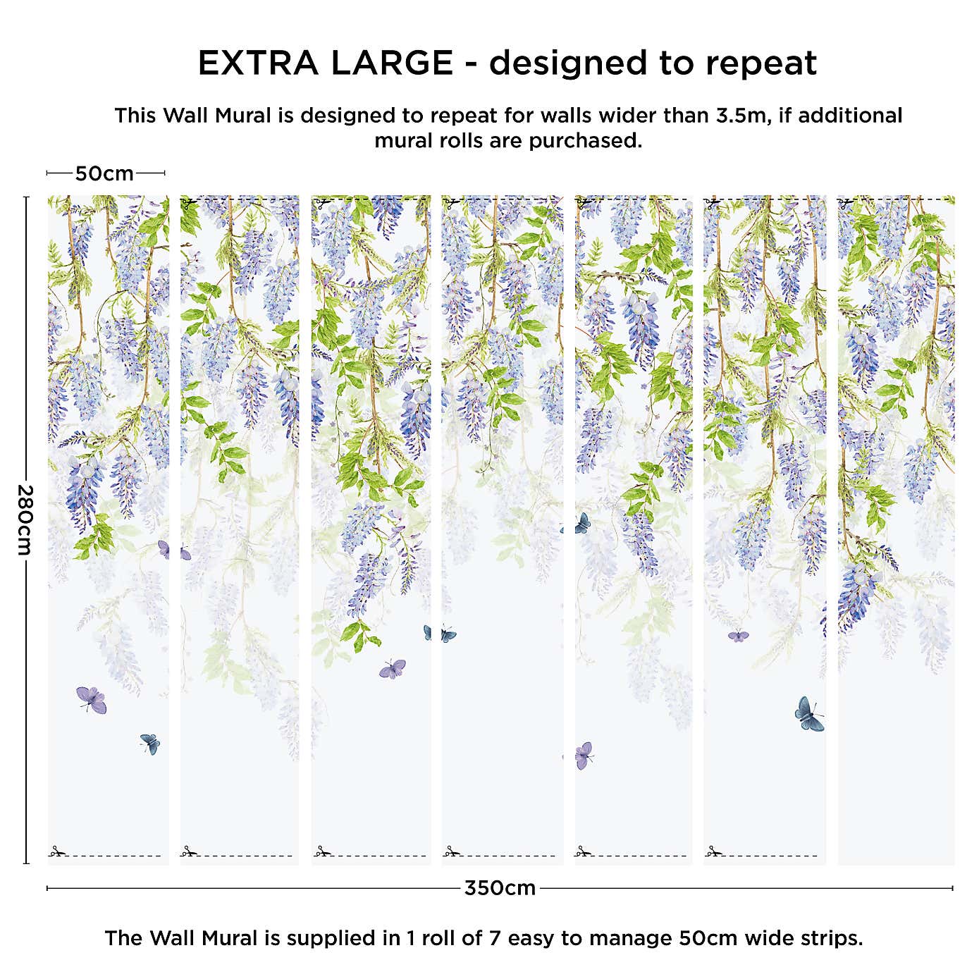 Whispering Wisteria Lavender Mural