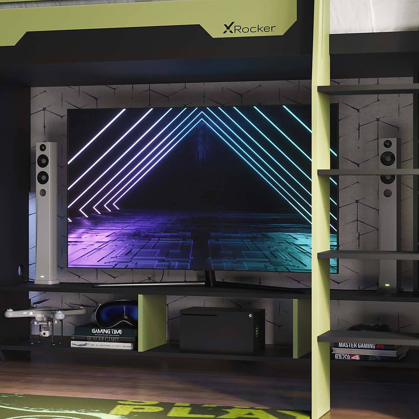 X Rocker Garrison High Sleeper Gaming Bed with Desk