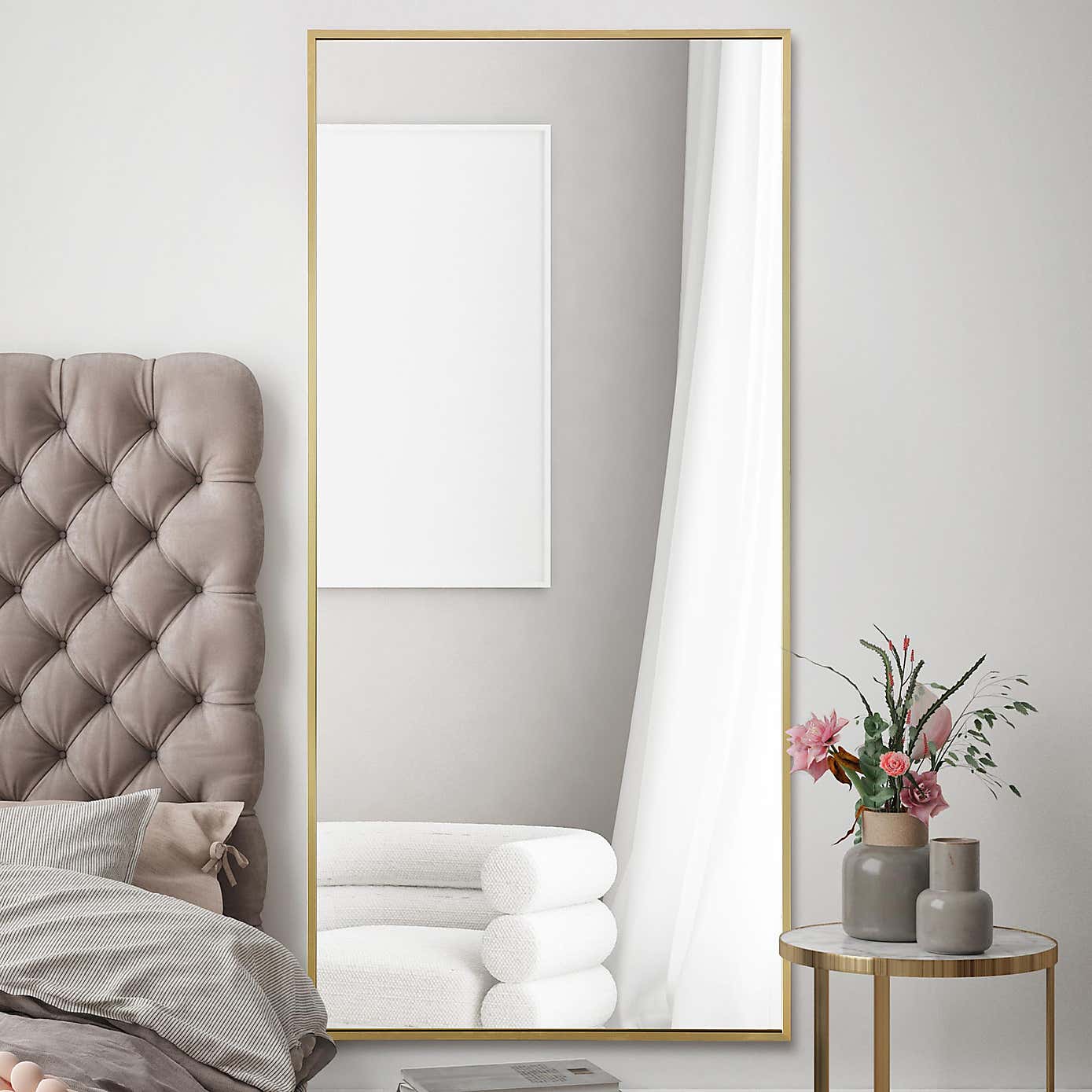 Artus Aluminium Rectangle Full Length Wall Mirror