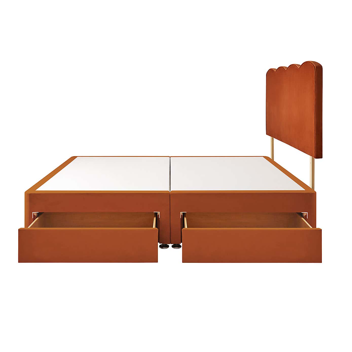 Silentnight 2 Drawer Divan Bed With Velvet Wave Headboard