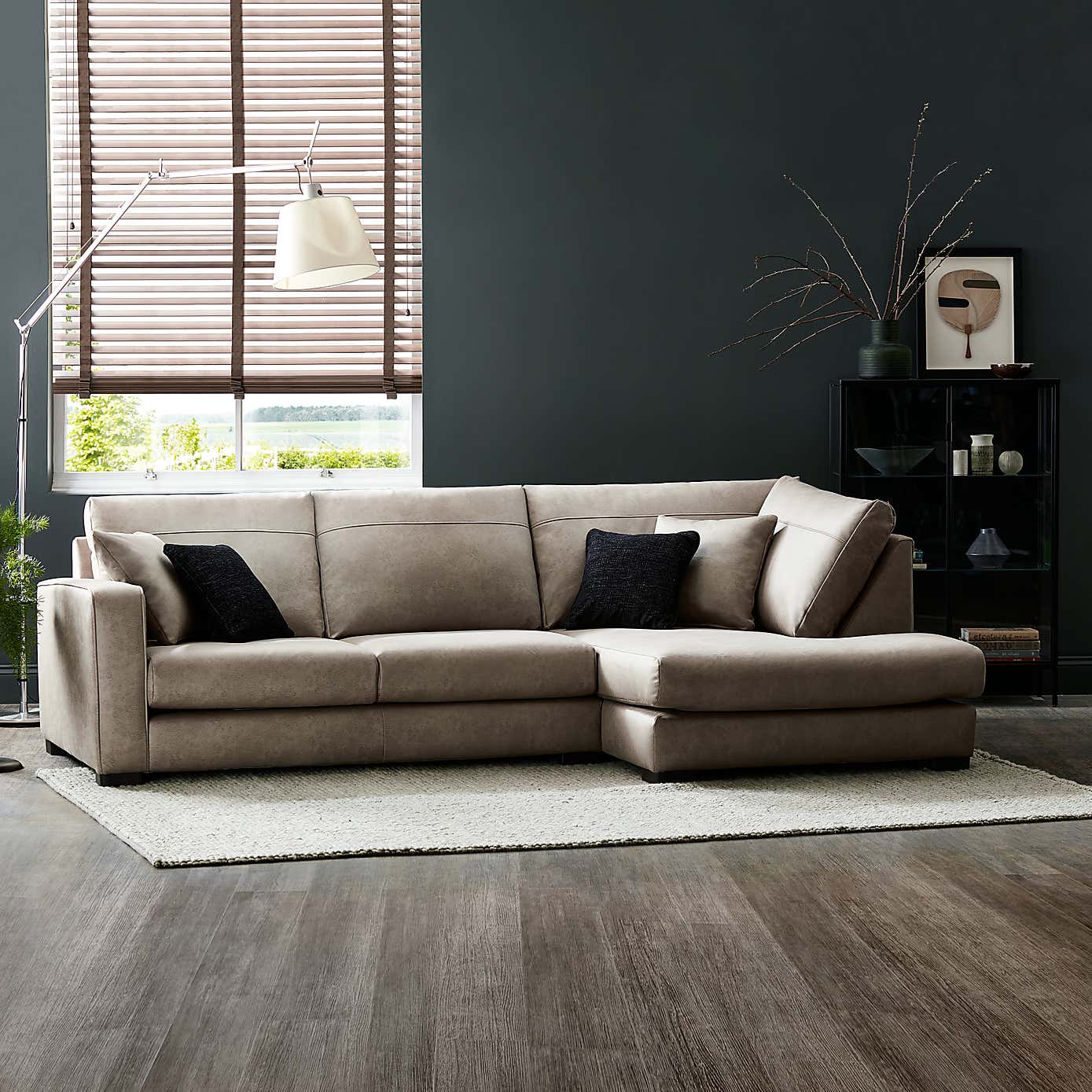 Carson Faux Leather Right Hand Corner Sofa