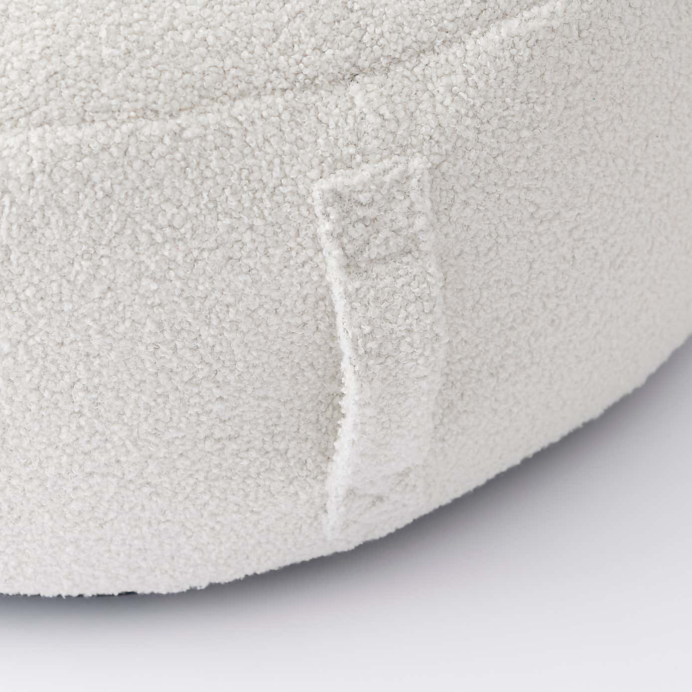 XL Adella Sherpa Ivory Footstool