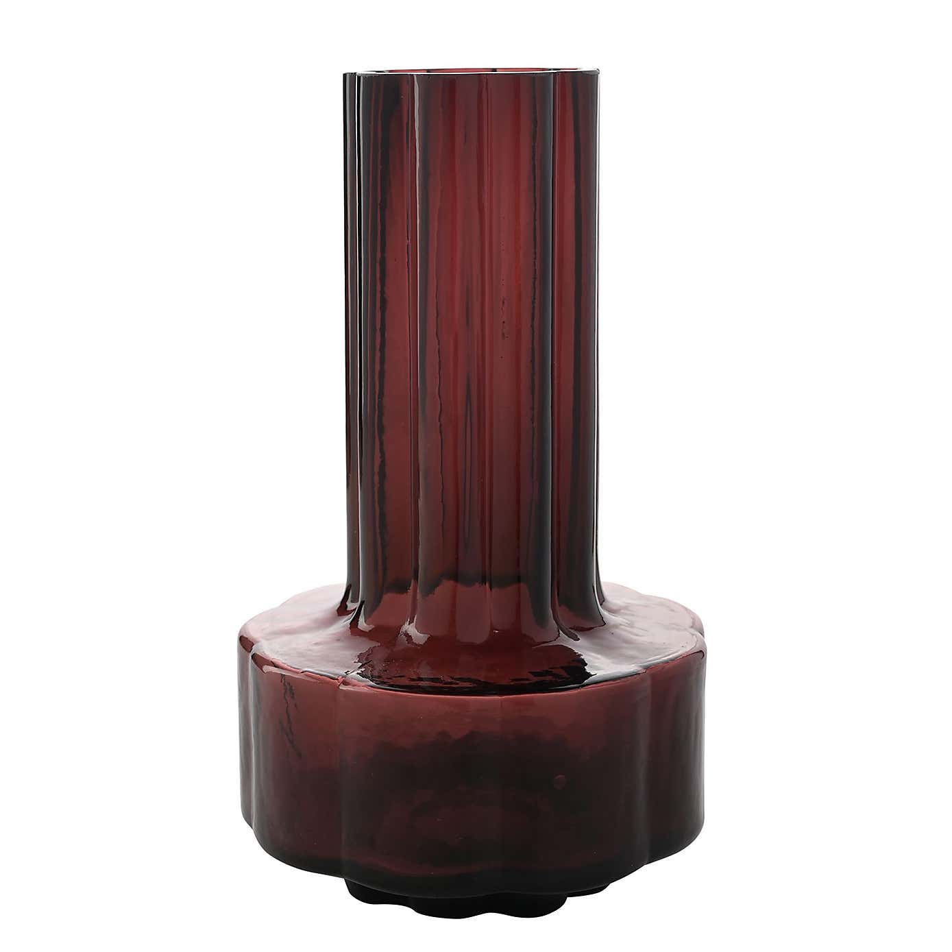 Hestia Glass Burgundy Vase