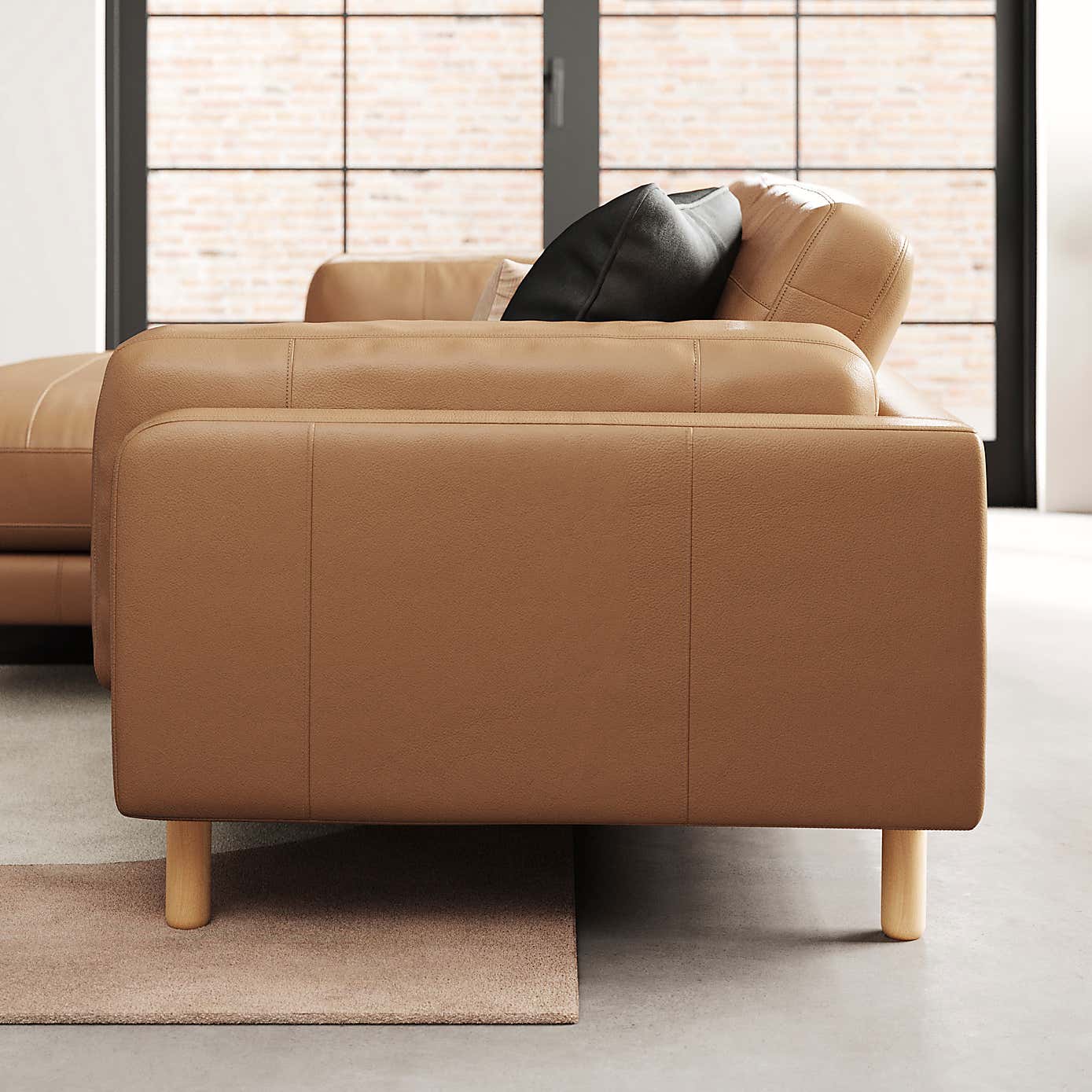 Newton Classic Leather Corner Chaise Sofa