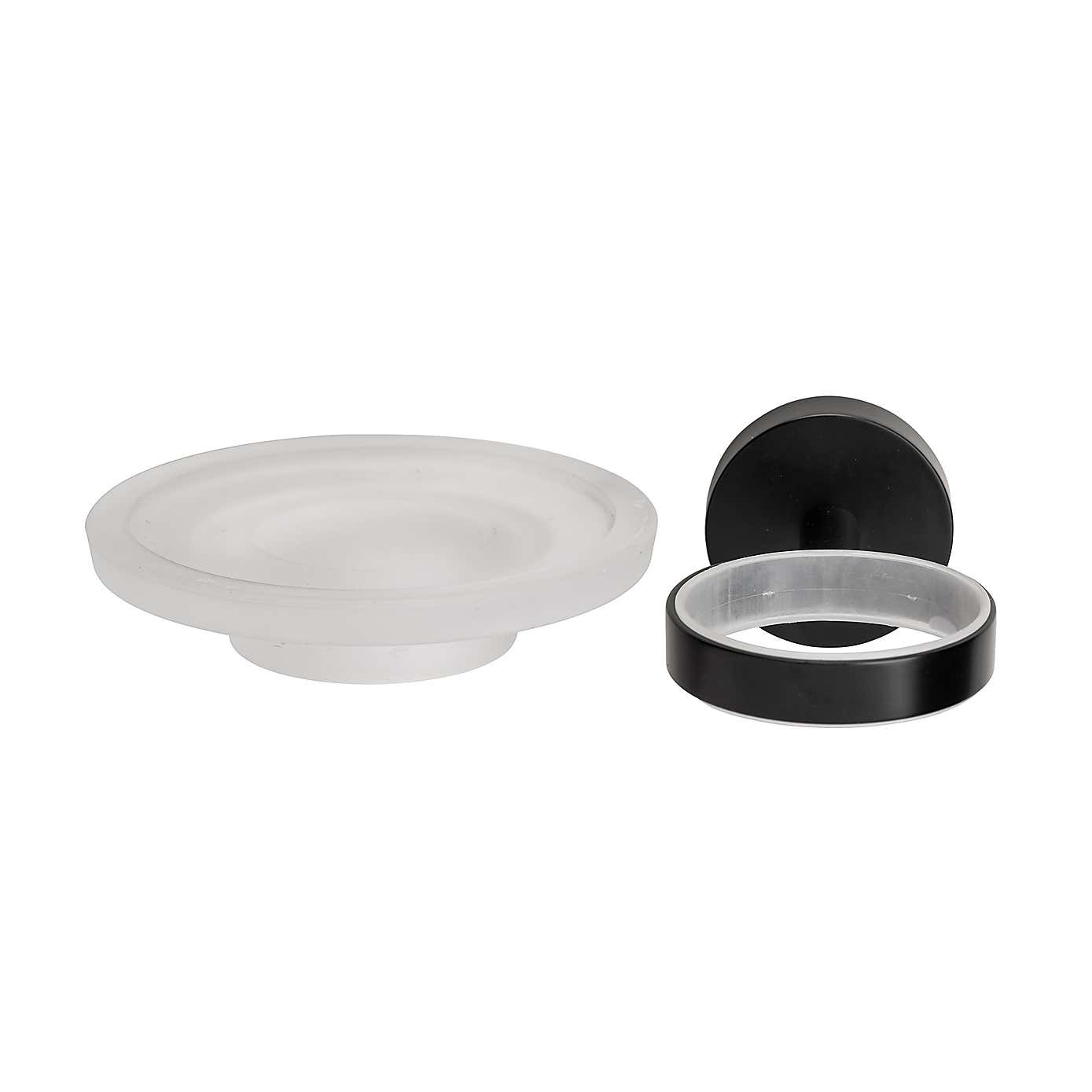 Epsom Flexi-FixTM Matt Black Soap Dish & Holder
