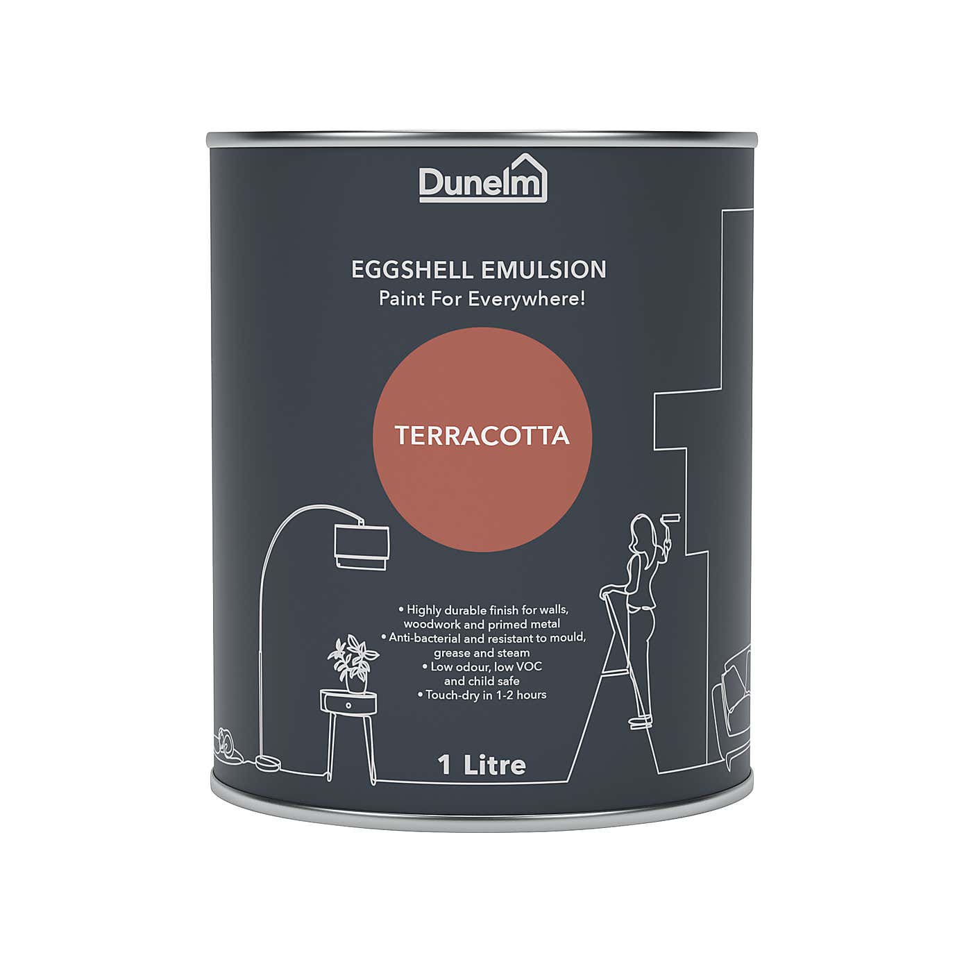 Dunelm Terracotta Eggshell Emulsion Paint