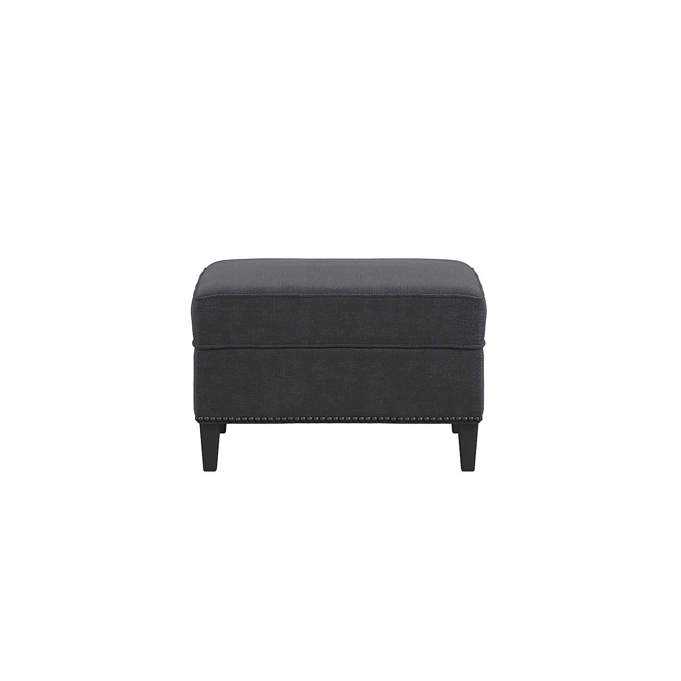 Atticus Linen Blend Footstool