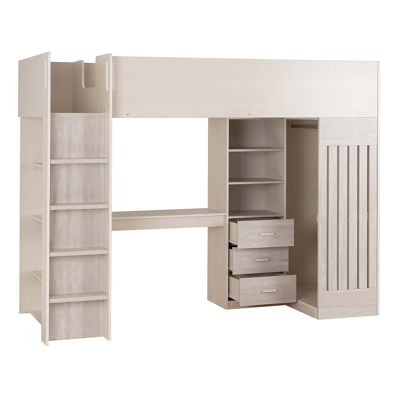 Jupiter High Sleeper Bed White/Grey