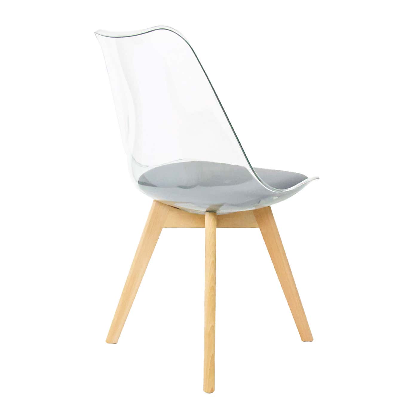 Fusion Living Soho Clear Plastic Dining Chair with Squared Legs