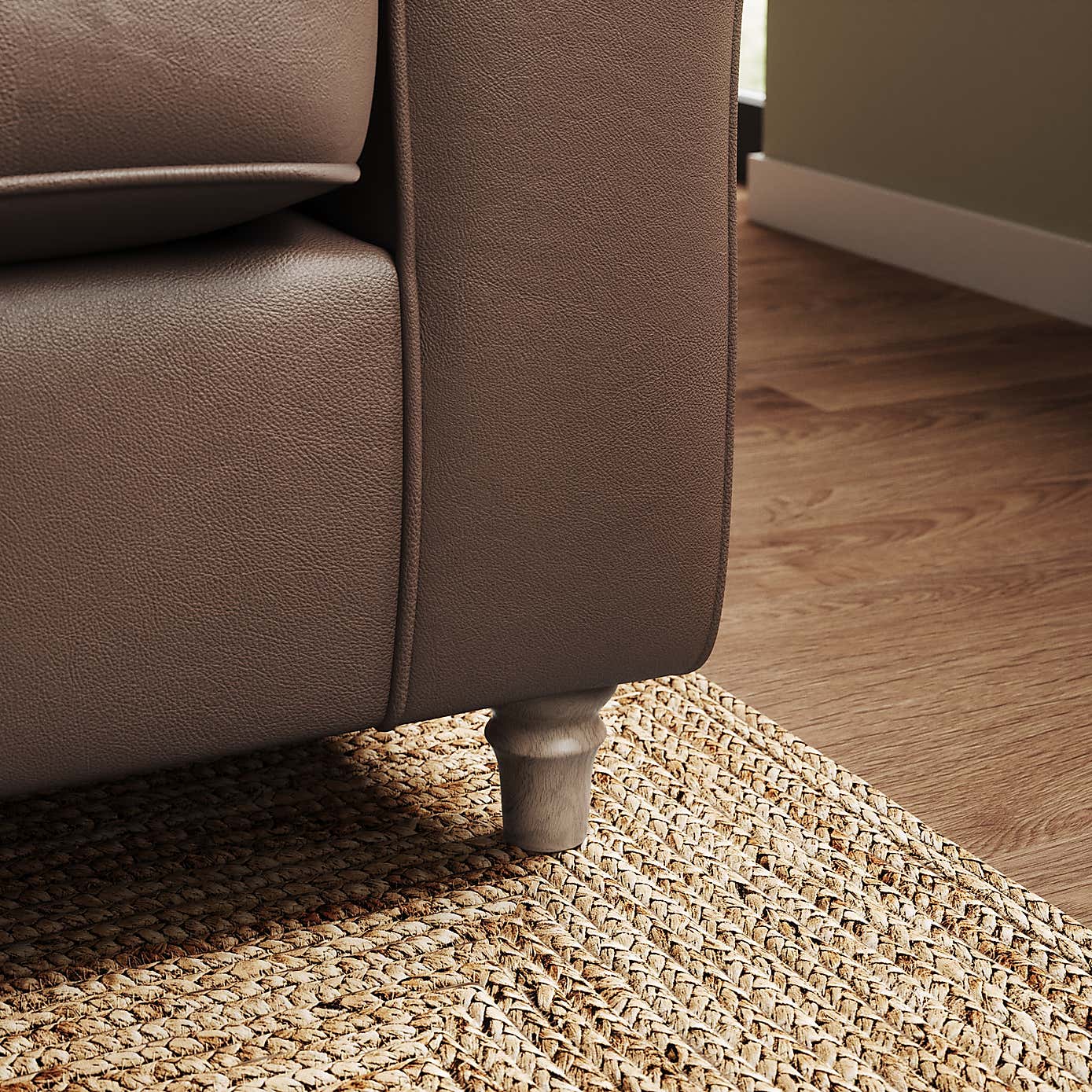 Flori Classic Leather 3 Seater Sofa