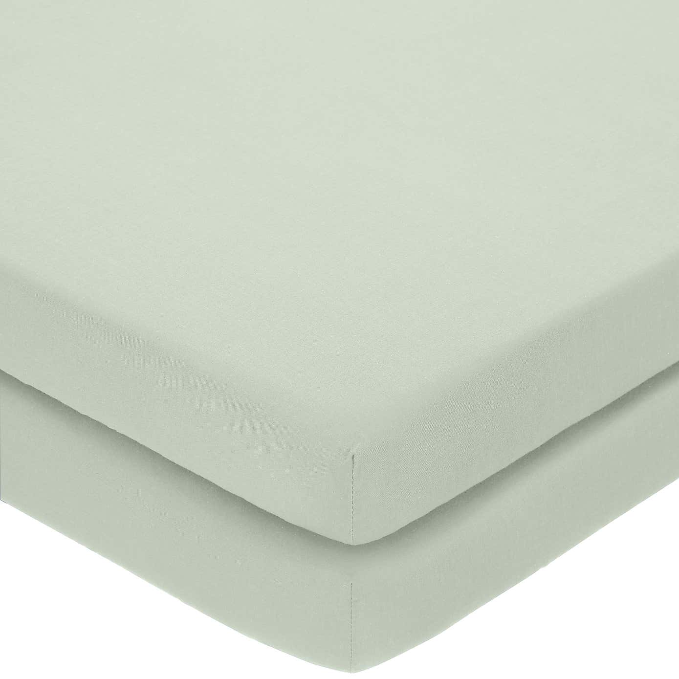 Pack of 2 Pure Cotton Toddler Fitted Sheets